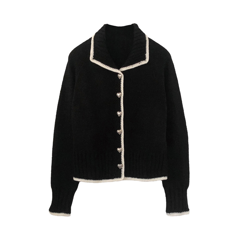 OEM 공장 사용자 정의 가을 겨울 여성 니트 폴로 목 니트 스웨터 코트 재킷 카디건 여성을위한