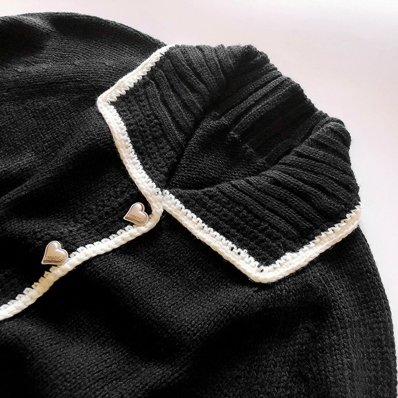 OEM 공장 사용자 정의 가을 겨울 여성 니트 폴로 목 니트 스웨터 코트 재킷 카디건 여성을위한