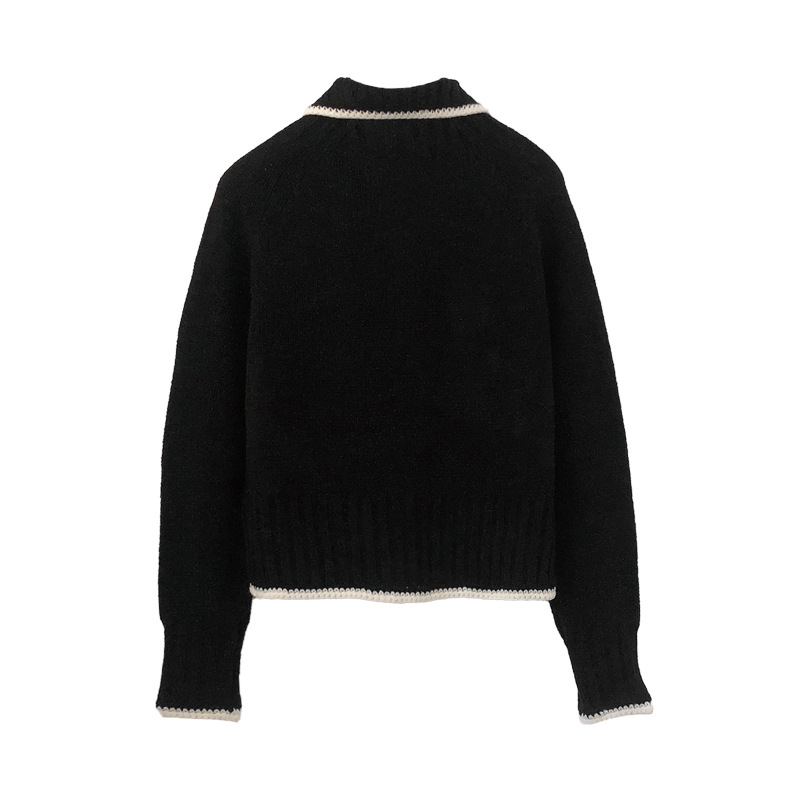 OEM 공장 사용자 정의 가을 겨울 여성 니트 폴로 목 니트 스웨터 코트 재킷 카디건 여성을위한