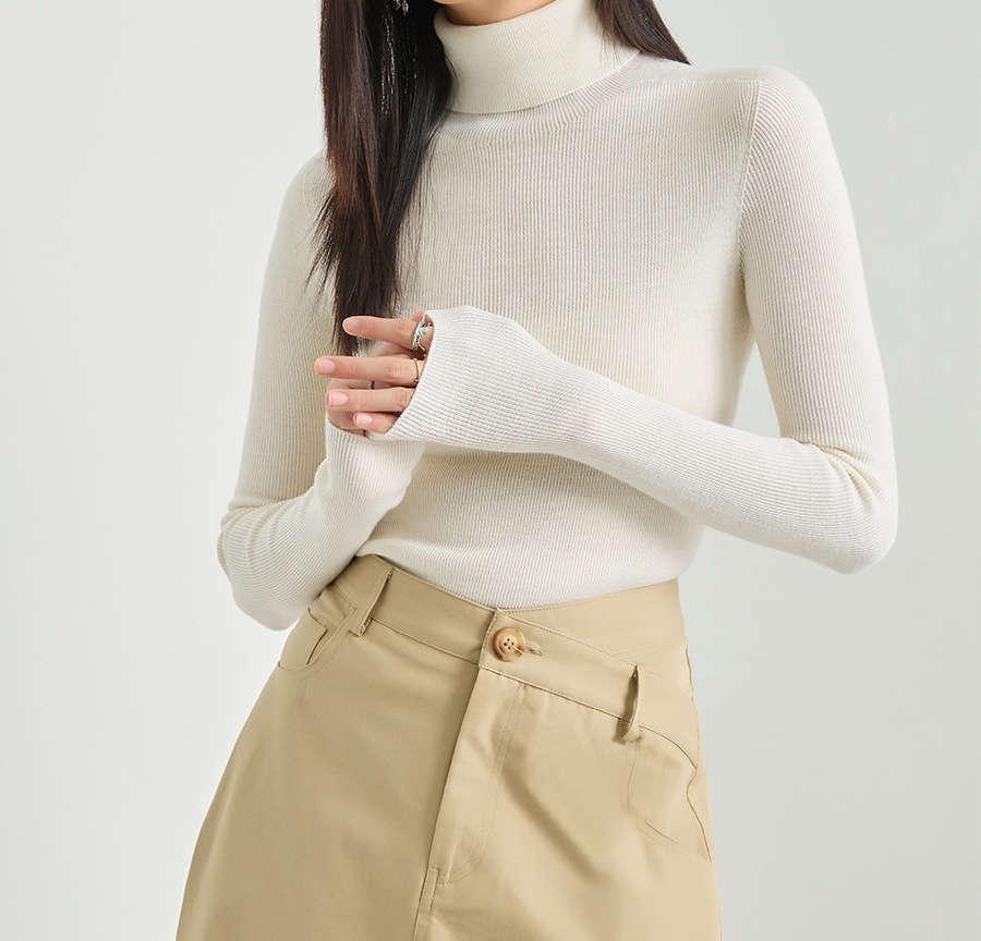 OEM 사용자 정의 새로운 가을 겨울 슬림 100% 모직 터틀넥 니트 스웨터 여성을 위한