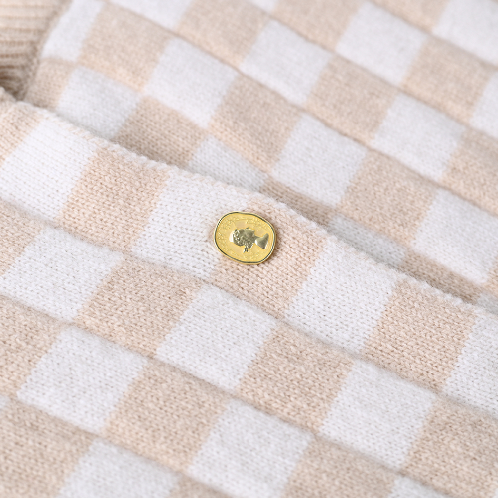 OEM 제조 사용자 정의 가을 겨울 니트 격자 무늬 니트 긴 소매 여성 숙녀 스웨터 코트 가디건