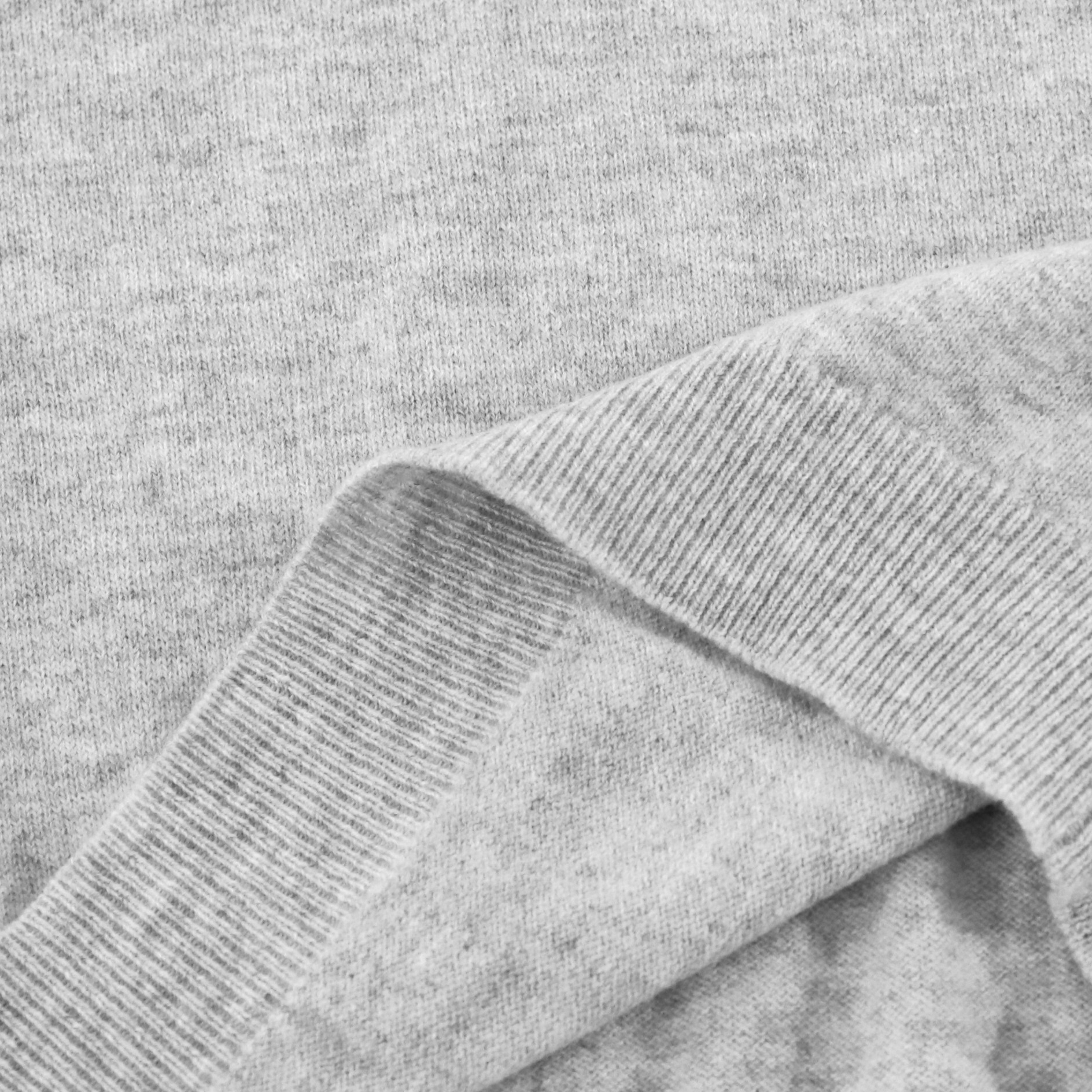 가을 겨울 OEM 공장 사용자 정의 회색 캐시미어 긴 소매 여성 풀오버 탑 니트 스웨터