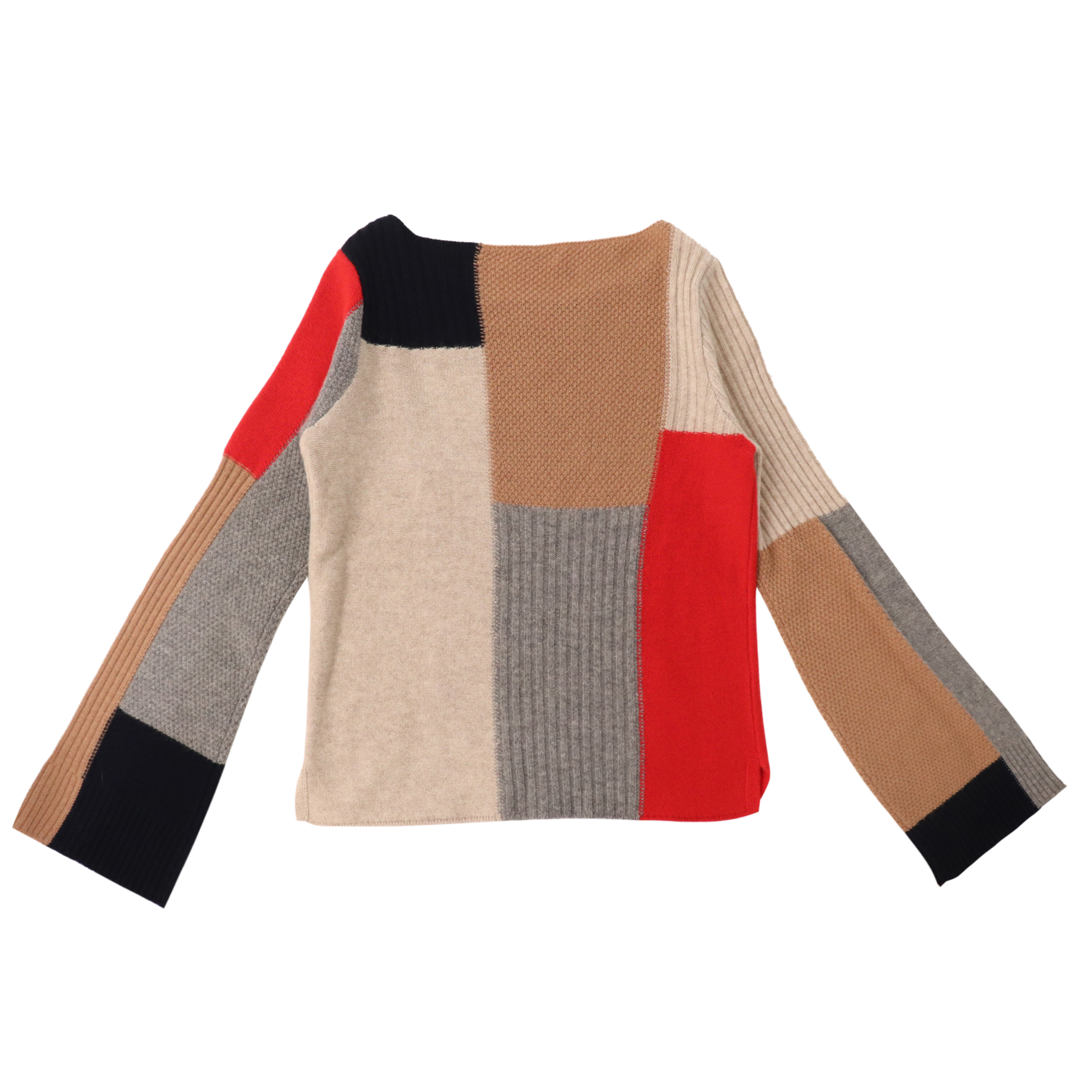 가을 겨울 OEM 공장 맞춤형 긴 소매 대조 색상 모직 여성 풀오버 니트 스웨터