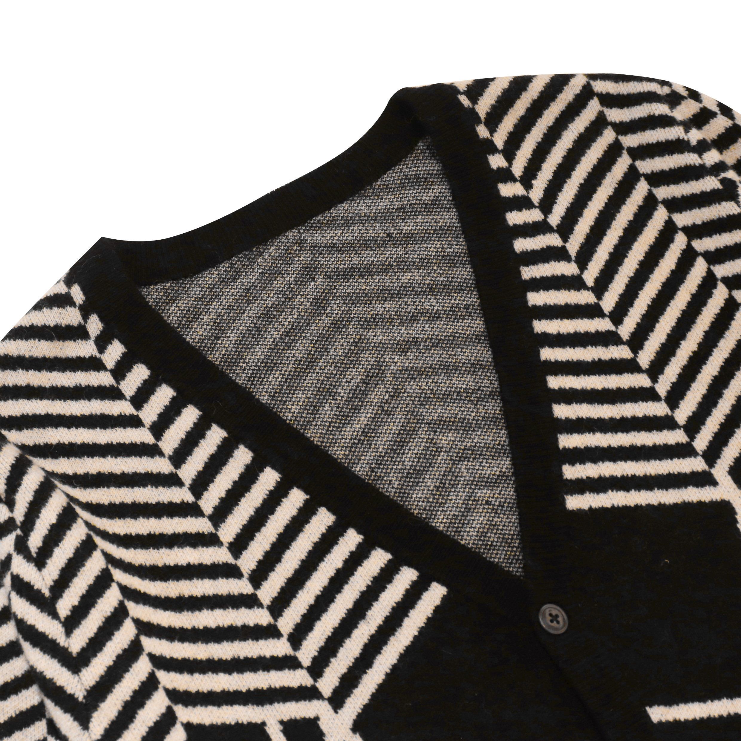 OEM 사용자 정의 검정 인쇄 긴 소매 모직 여성 숙녀 니트 스웨터 코트 카디건