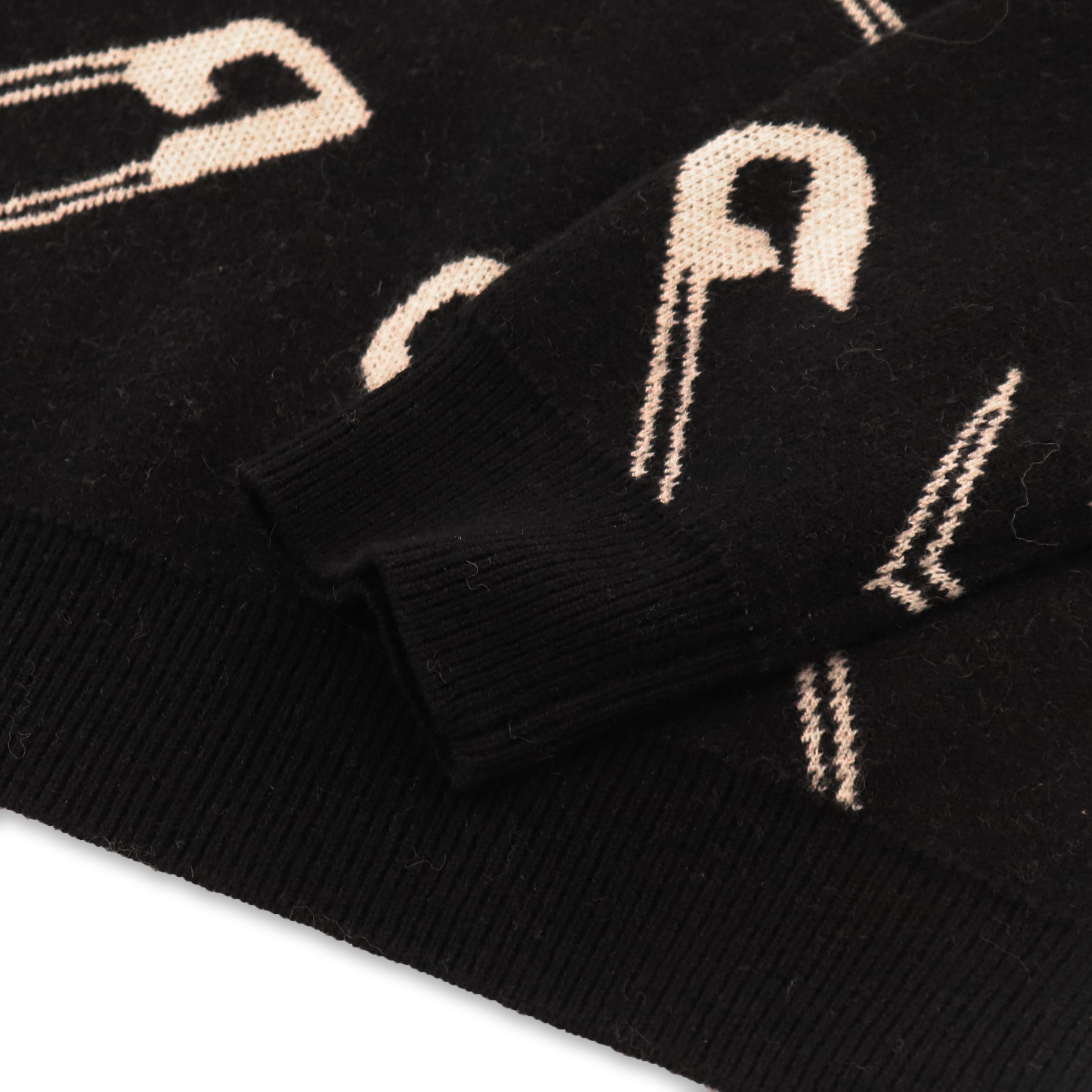 가을 겨울 OEM 주문 검정 인쇄 긴 소매 여자 스웨터 니트 스웨터