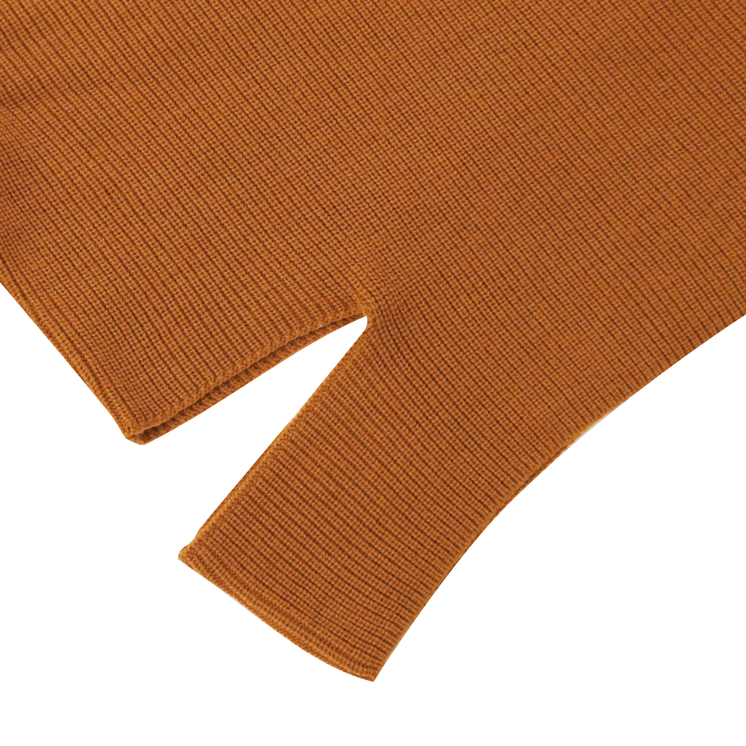 가을 겨울 OEM 제조자 주문 긴 소매 대원 목 카키색 불규칙한 여자 스웨터 니트 스웨터