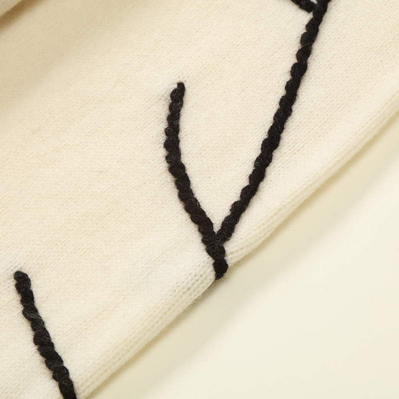 주문 크로셰 뜨개질 혼합 O 목 캐시미어 인쇄 풀오버 여자 니트 Weater