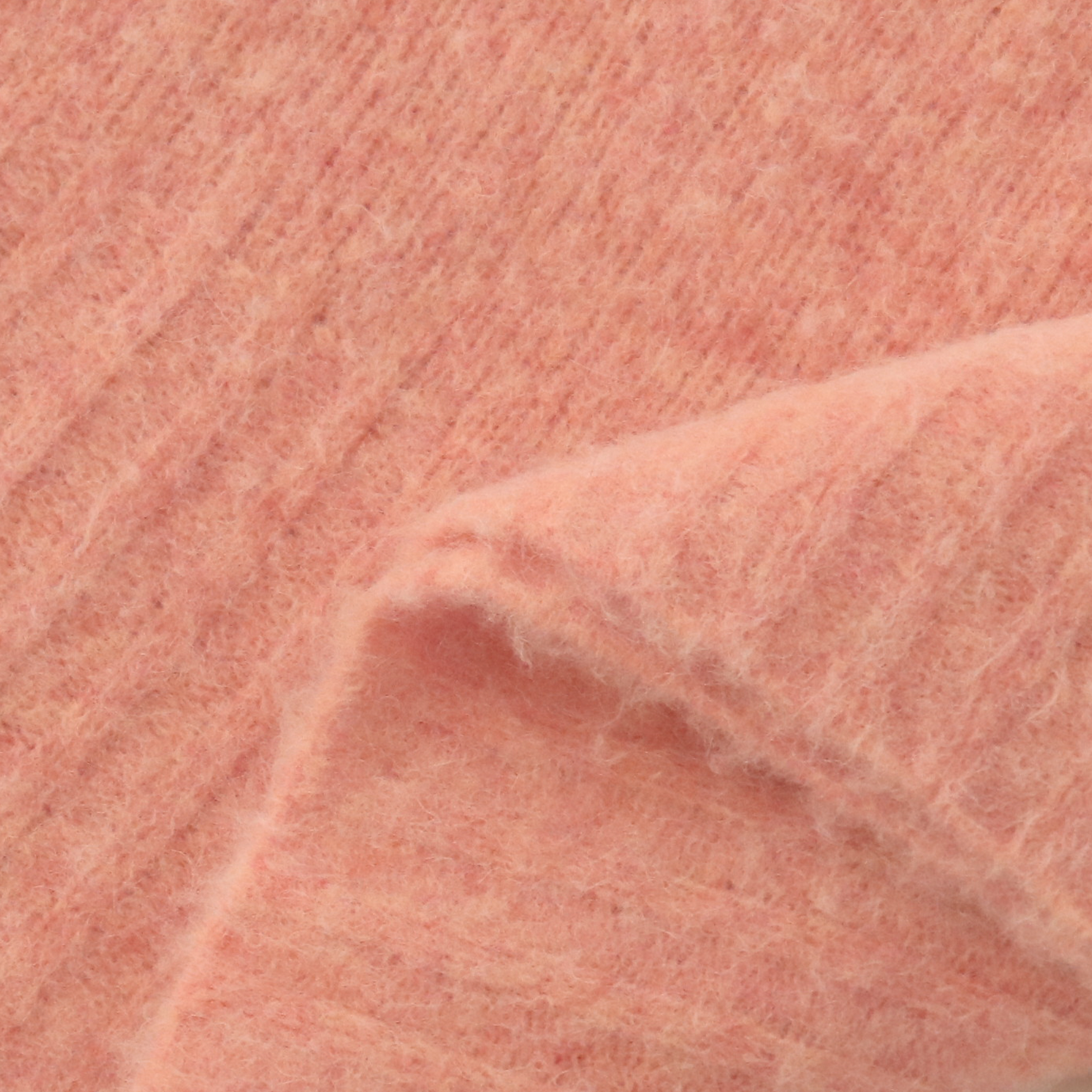 가을 겨울 OEM 공장 주문 분홍색 긴 소매 대원 목 여자 스웨터 니트 스웨터