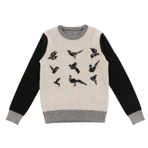 가을 겨울 OEM 제조자 주문 긴 소매 인쇄 대조 색깔 여자 풀오버 니트 스웨터