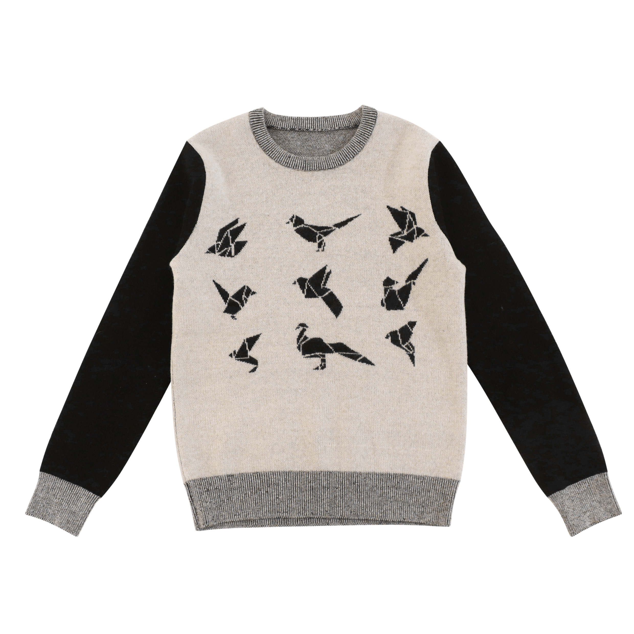 가을 겨울 OEM 제조자 주문 긴 소매 인쇄 대조 색깔 여자 풀오버 니트 스웨터