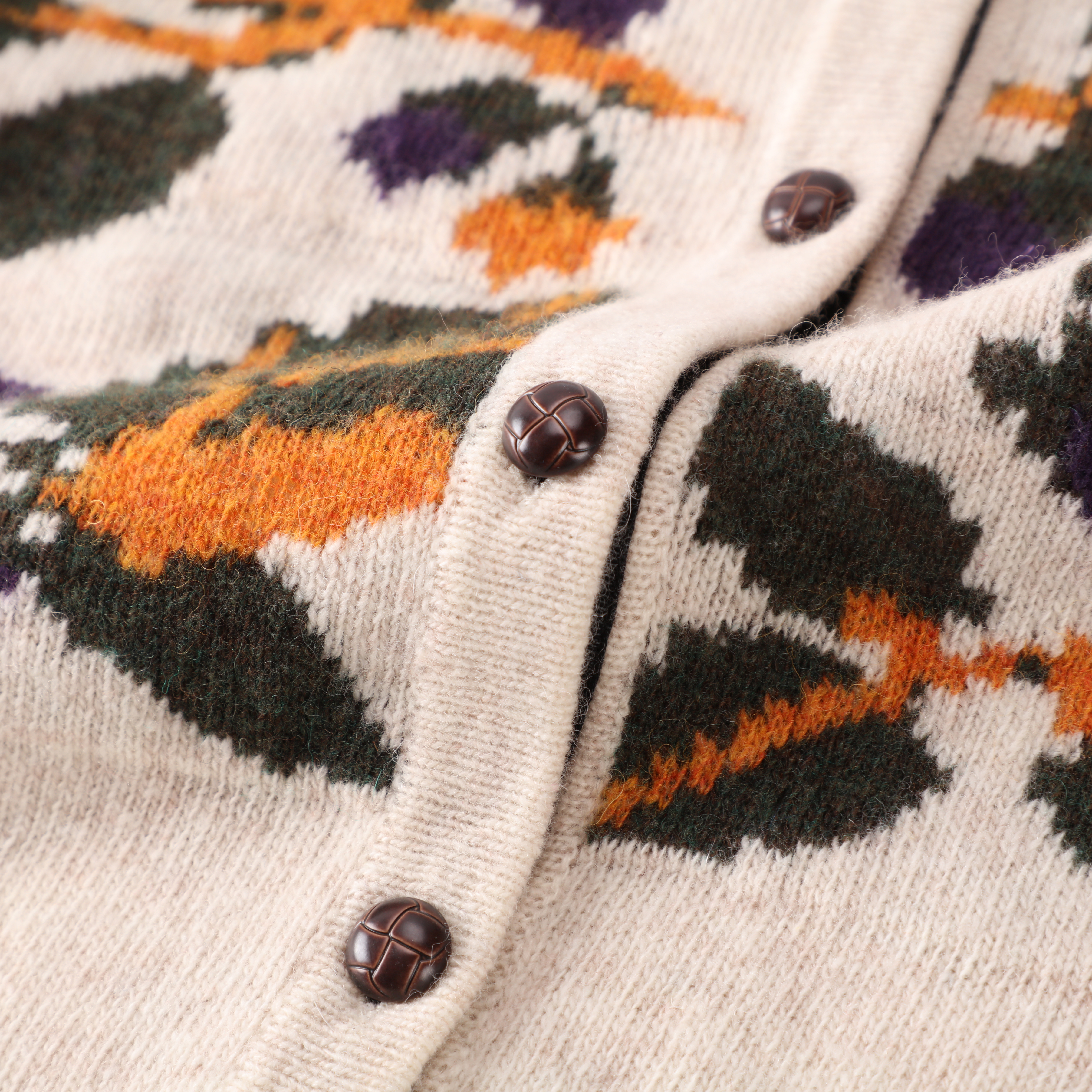 가을 겨울 OEM 사용자 정의 흰색 인쇄 긴 소매 모직 여성 탑 니트 스웨터 카디건