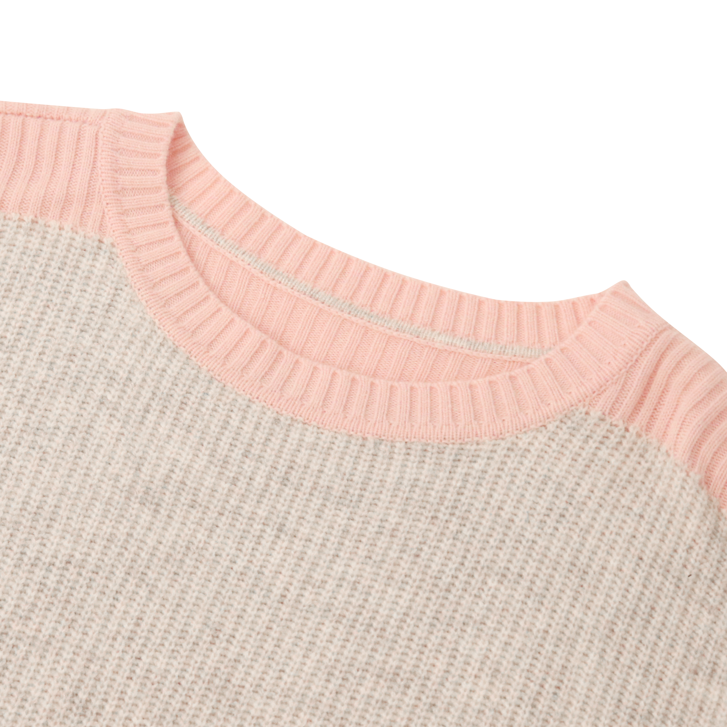 가을 겨울 OEM 공장 맞춤형 긴 소매 대비 색상 캐시미어 여성 풀오버 니트 스웨터