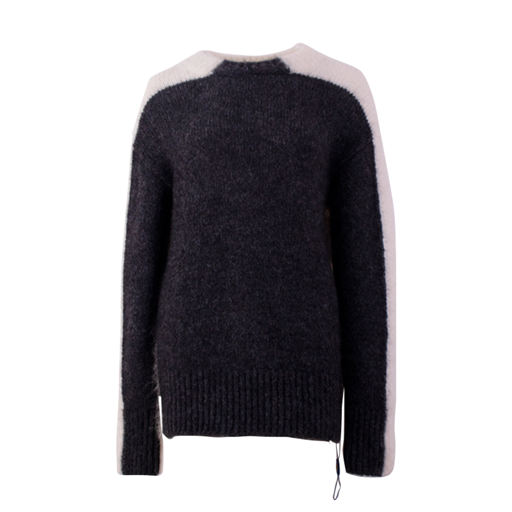OEM Custom Women 's Autumn 겨울 겨울 긴 소매 색상 차단 니트 풀오버 스웨터