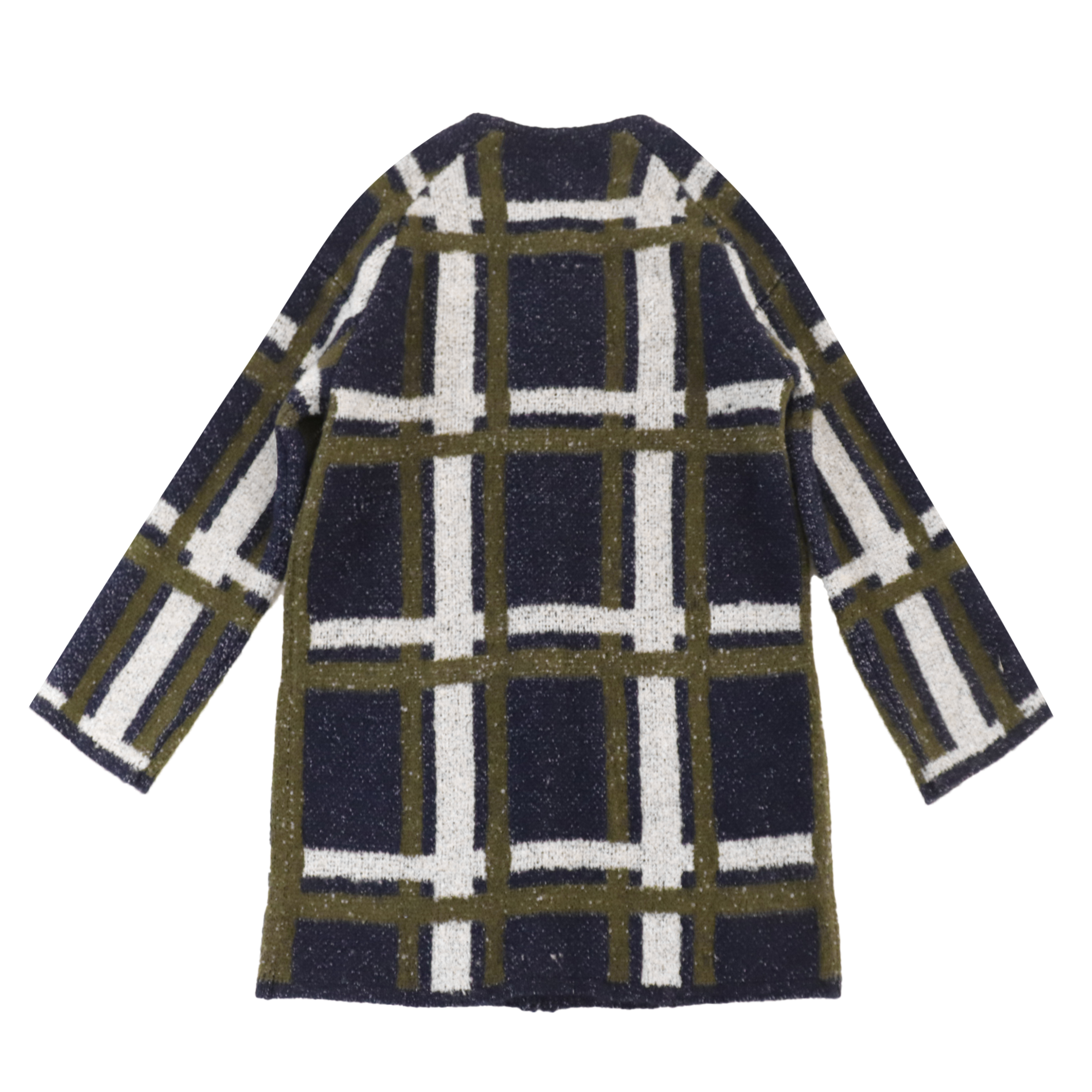 OEM 공장 사용자 정의 격자 무늬 인쇄 긴 소매 여성 숙녀 니트 스웨터 코트 카디건