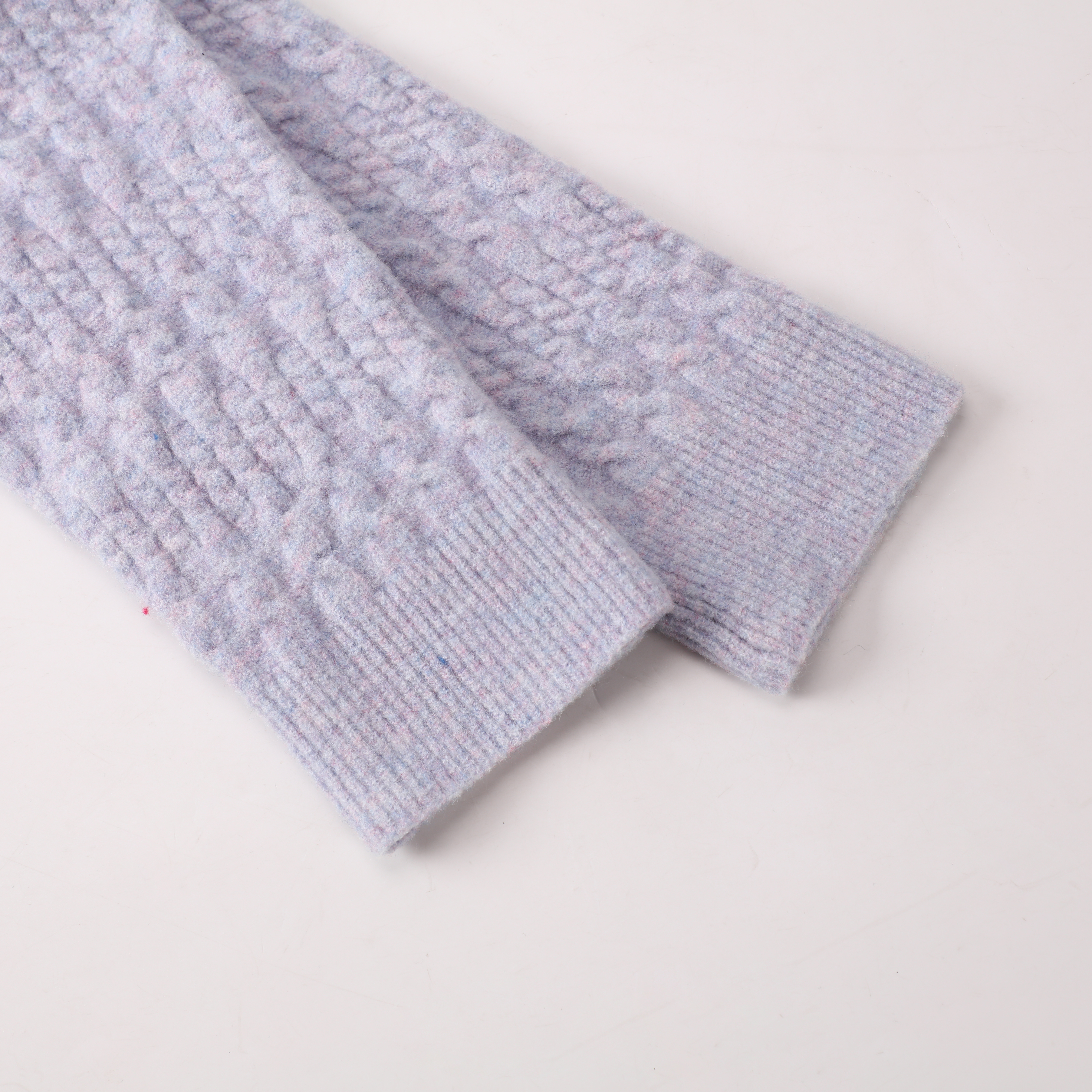 가을 겨울 OEM 사용자 정의 라이트 퍼플 긴 소매 따뜻한 여성 숙녀 풀오버 니트 스웨터