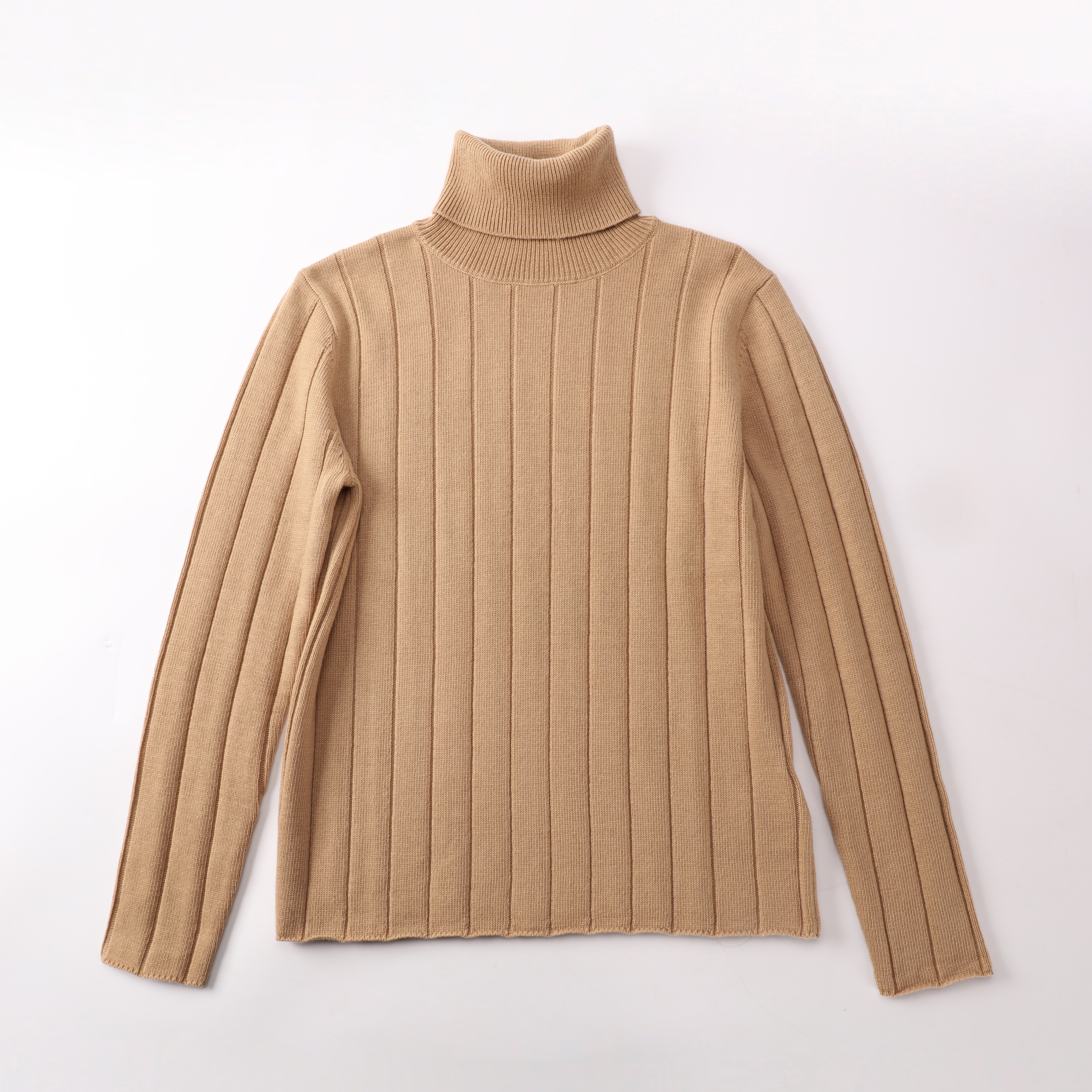 가을 겨울 OEM 사용자 정의 긴 소매 터틀넥 카키색 두꺼운 여성 숙녀 풀오버 니트 스웨터
