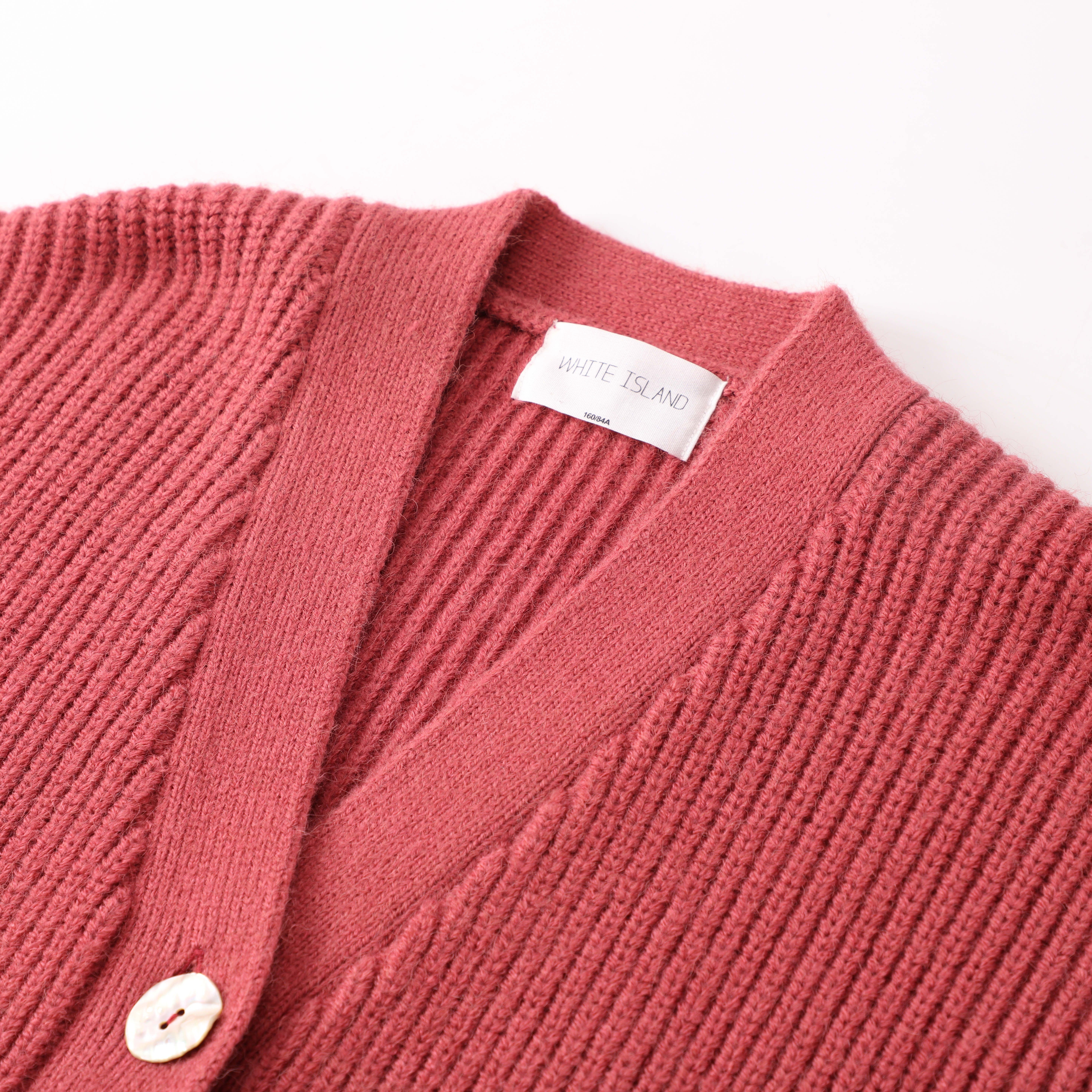 숙녀를 위한 고품질 겨울 OEM 주문 빨간 긴 소매 v-목 여자 최고 니트 스웨터 카디건