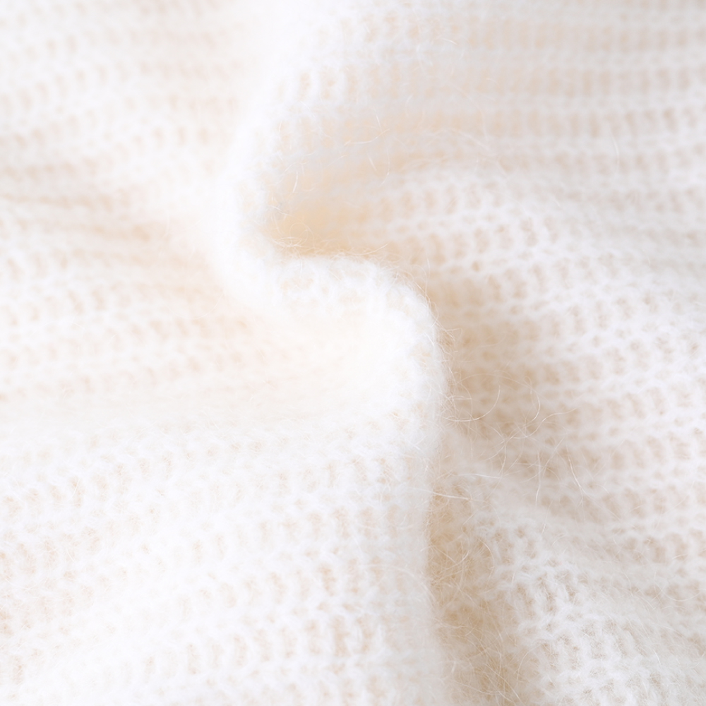 OEM Custom Women 's Autumn 겨울 니트웨어 소프트 긴 소매 베이지 색 니트 풀오버 스웨터