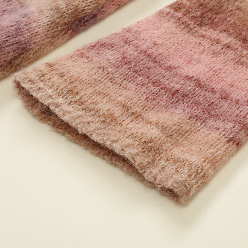 OEM 맞춤형 겨울 여성 공간 염료 긴 소매 풀오버 니트 스웨터 드레스