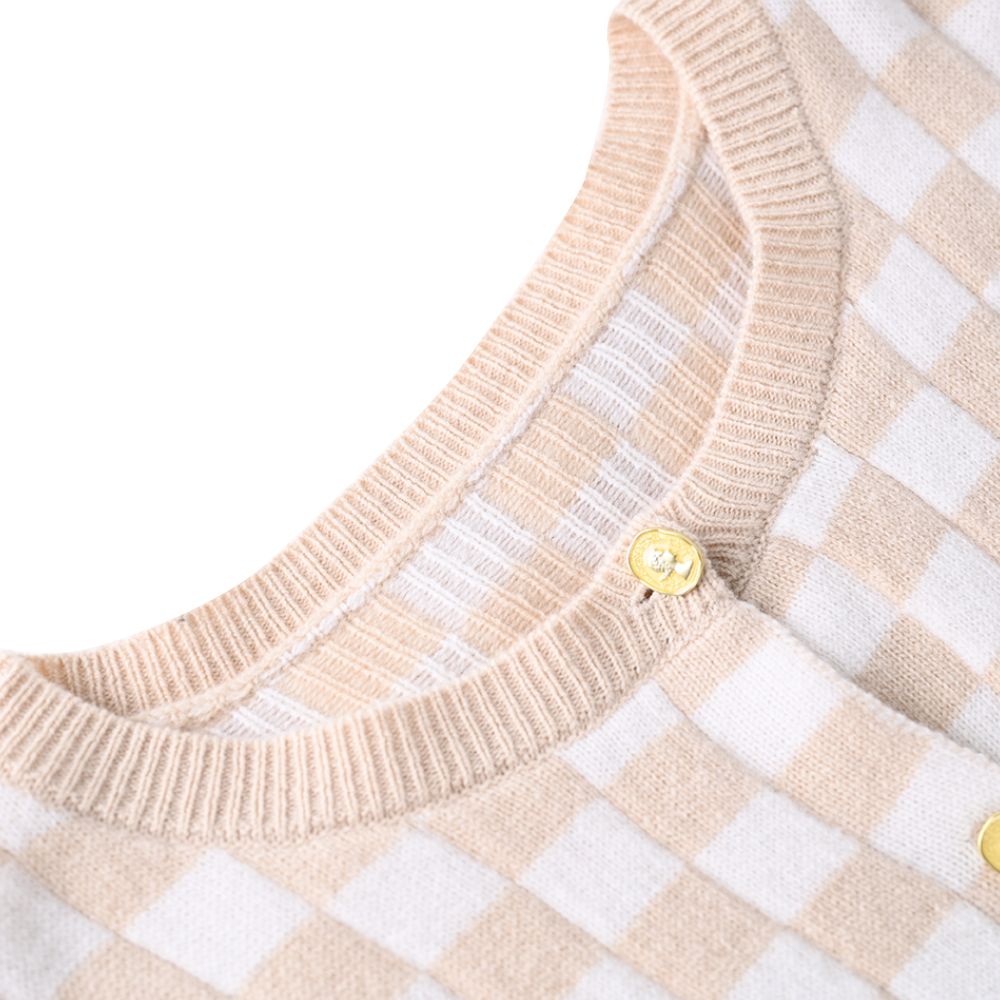 OEM 제조 사용자 정의 가을 겨울 니트 격자 무늬 니트 긴 소매 여성 숙녀 스웨터 코트 가디건