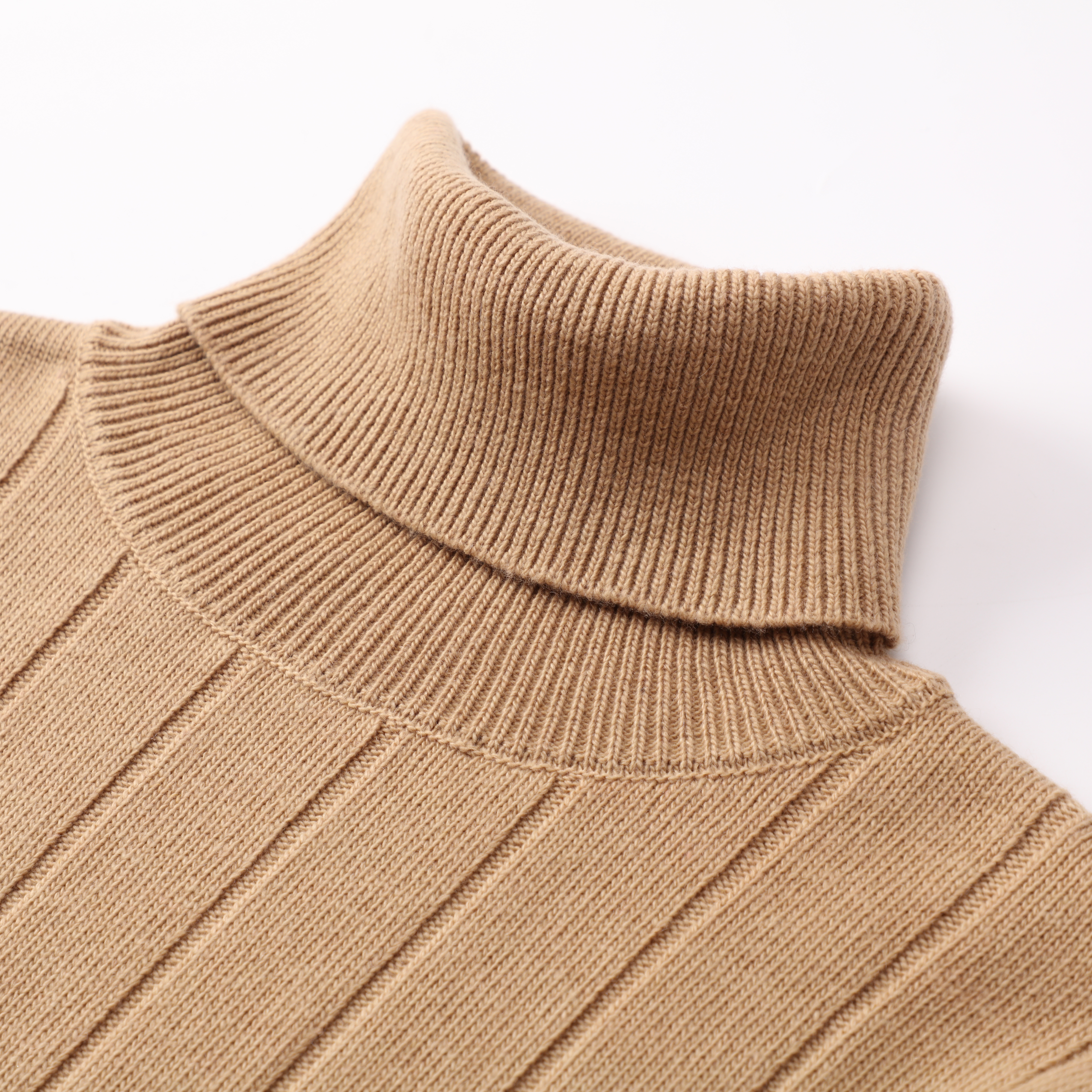 가을 겨울 OEM 사용자 정의 긴 소매 터틀넥 카키색 두꺼운 여성 숙녀 풀오버 니트 스웨터