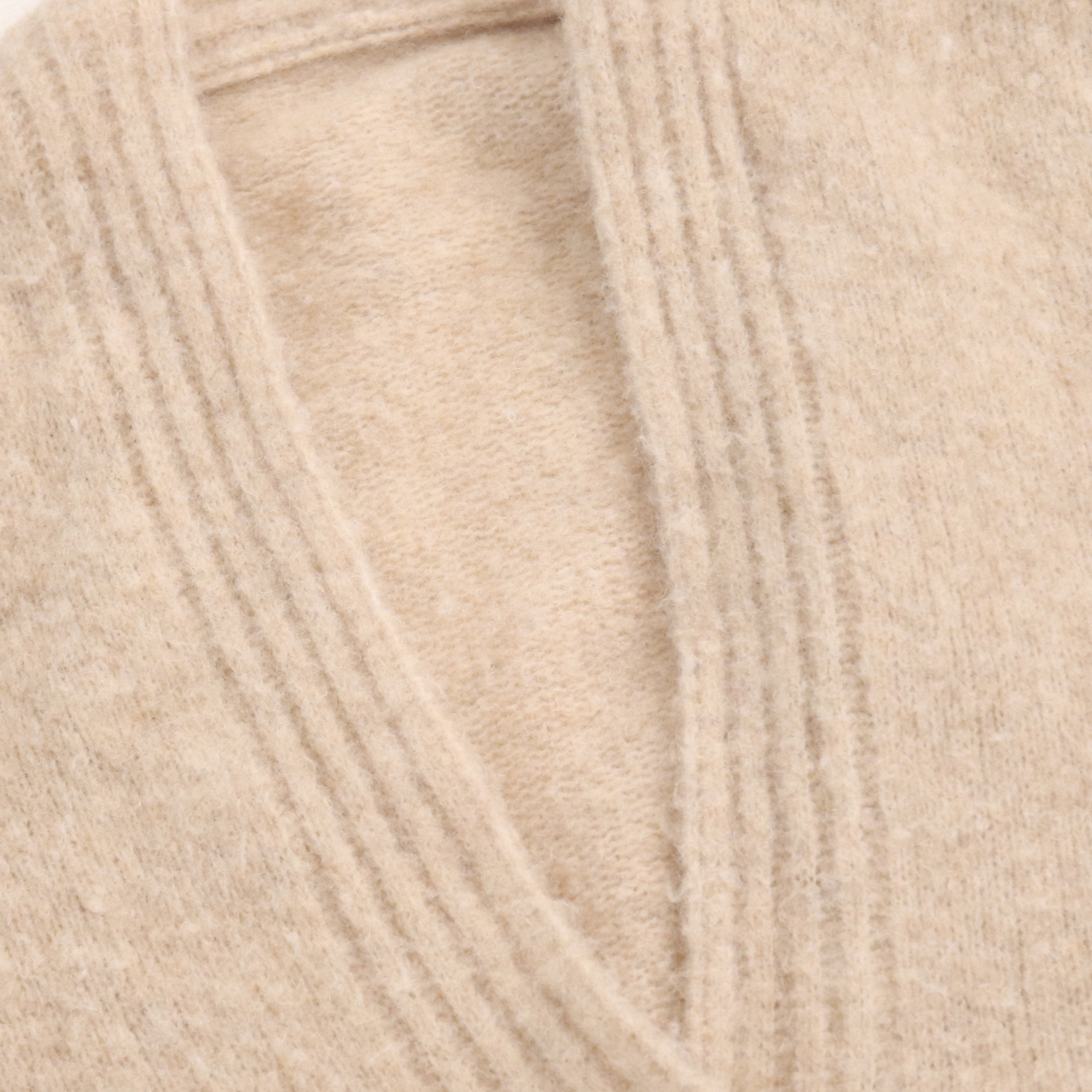 가을 겨울 사용자 지정 베이지색 긴 소매 v-넥 여성 풀오버 니트 스웨터와 포켓