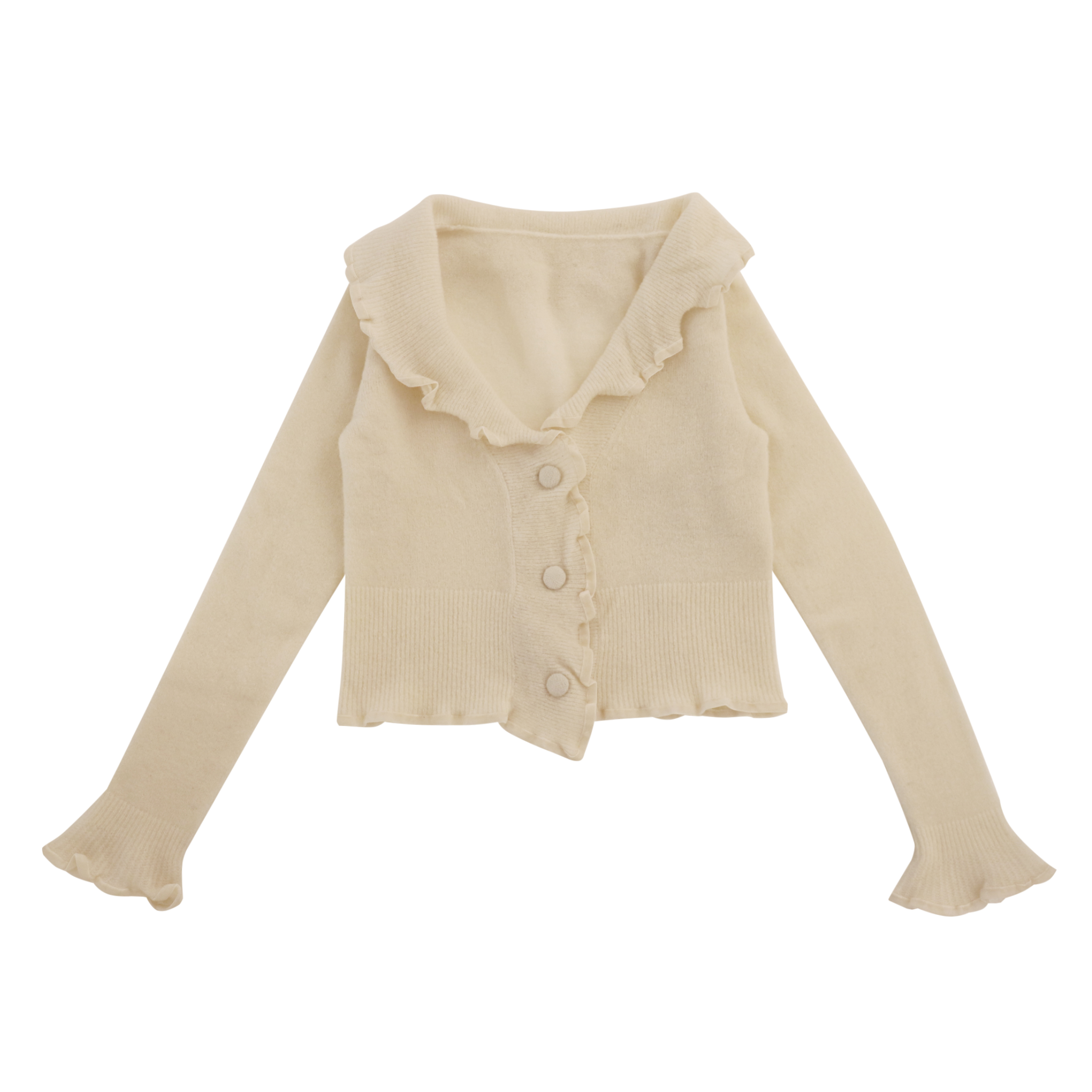 OEM 공장 주문 백색 잎 소매 여자 숙녀 짧은 니트 스웨터 카디건