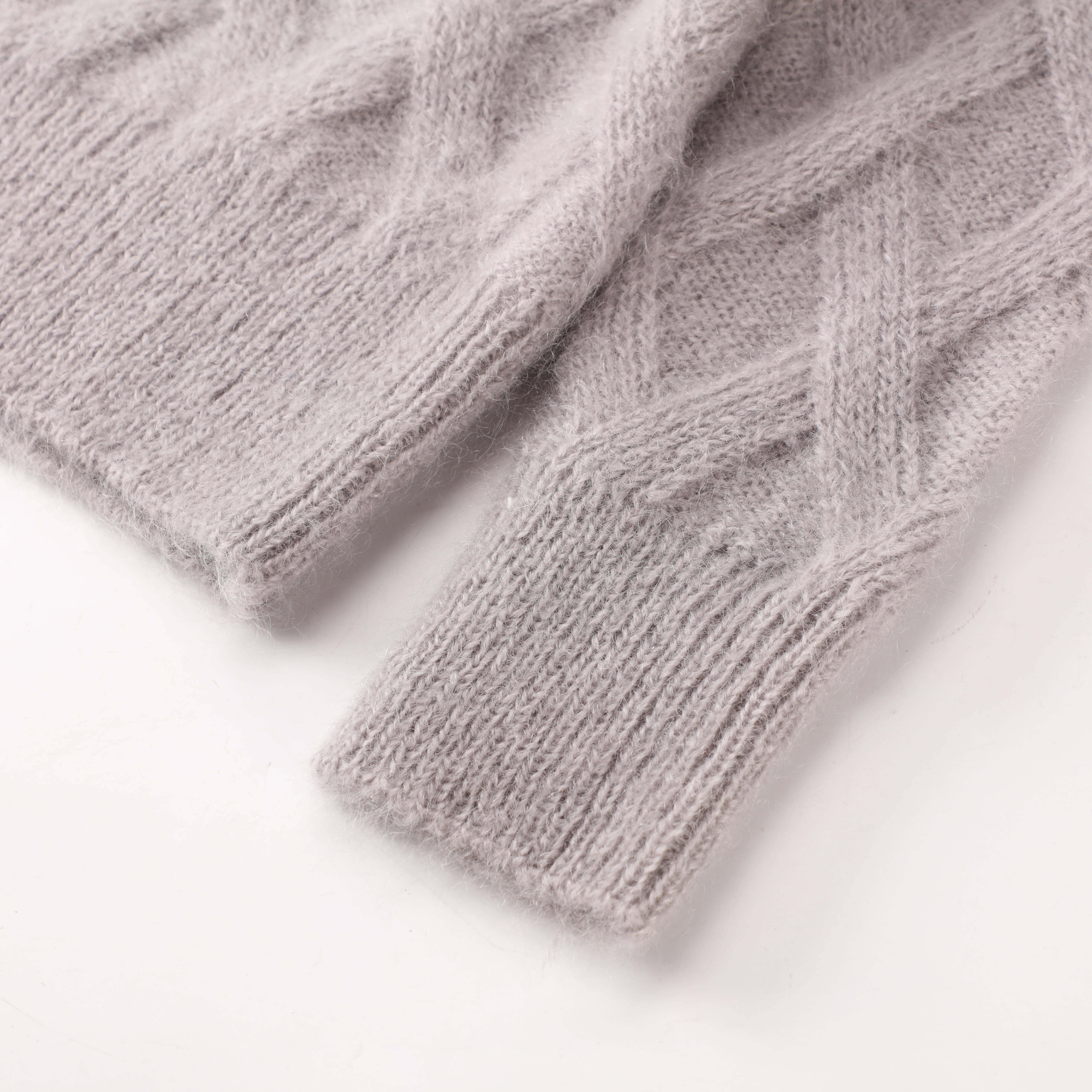 가을 겨울 OEM 공장 패션 새로운 사용자 정의 긴 소매 양모 V 목 회색 여성 풀오버 니트 스웨터