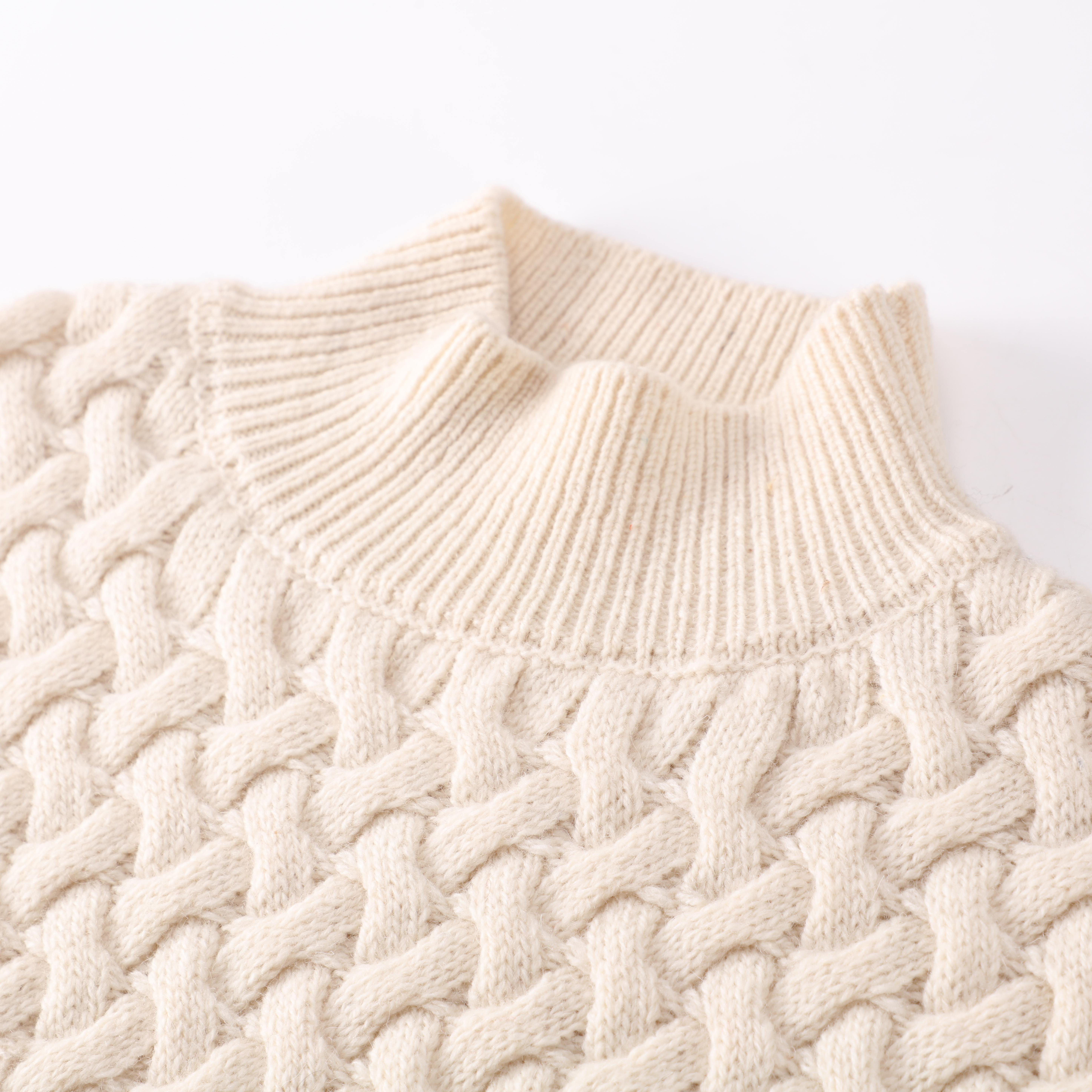 가을 겨울 OEM 공장 사용자 지정 베이지색 긴 소매 기하학적 패턴 여성 숙 녀 스웨터 니트 스웨터