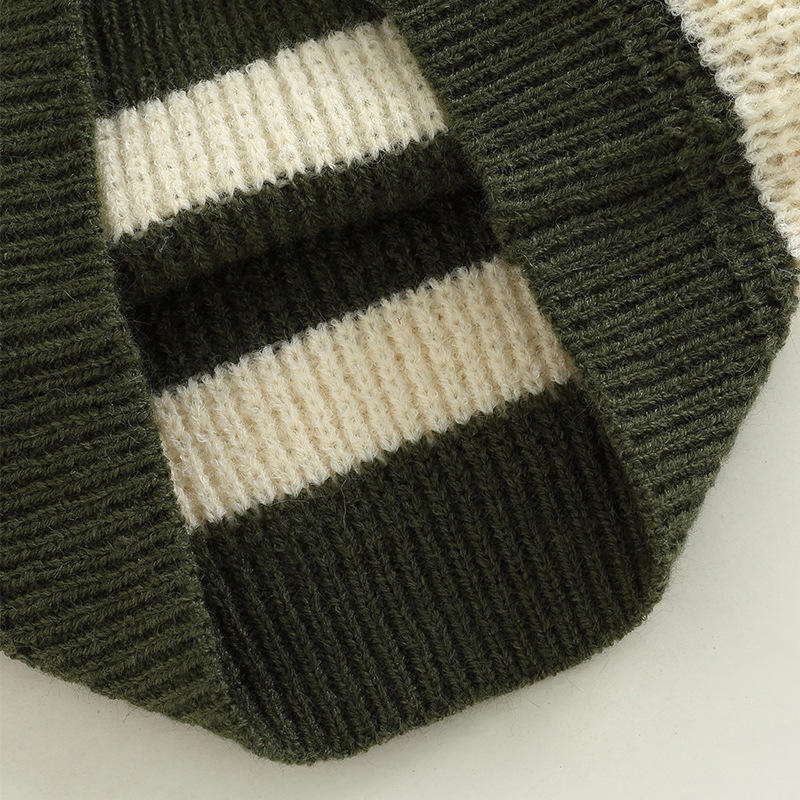 OEM 공장 사용자 정의 가을 겨울 Crewneck 스트라이프 니트 아기 키즈 소년 풀오버 스웨터