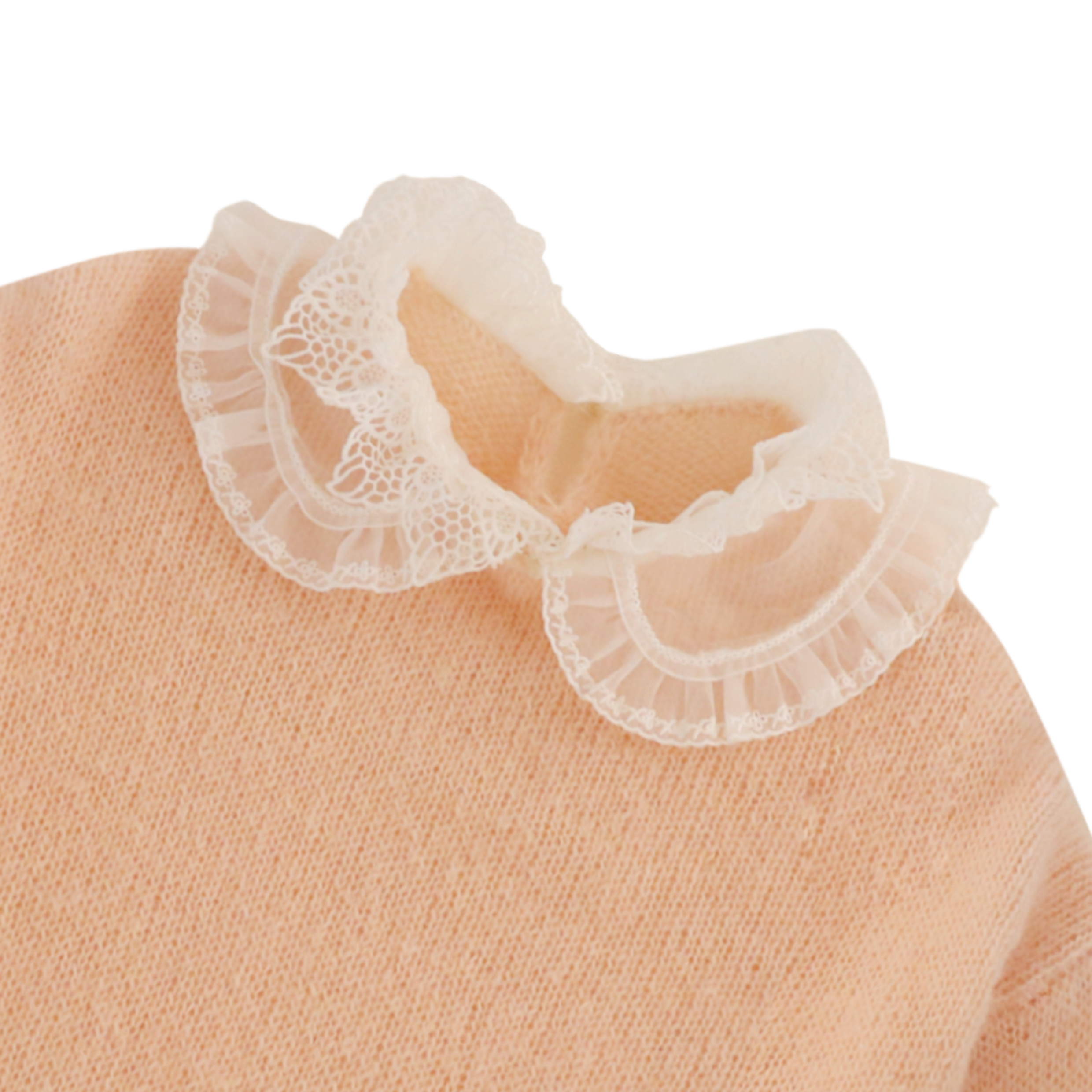 가을 겨울 OEM 공장 맞춤형 긴 소매 인형 칼라 핑크 여성 풀오버 니트 스웨터