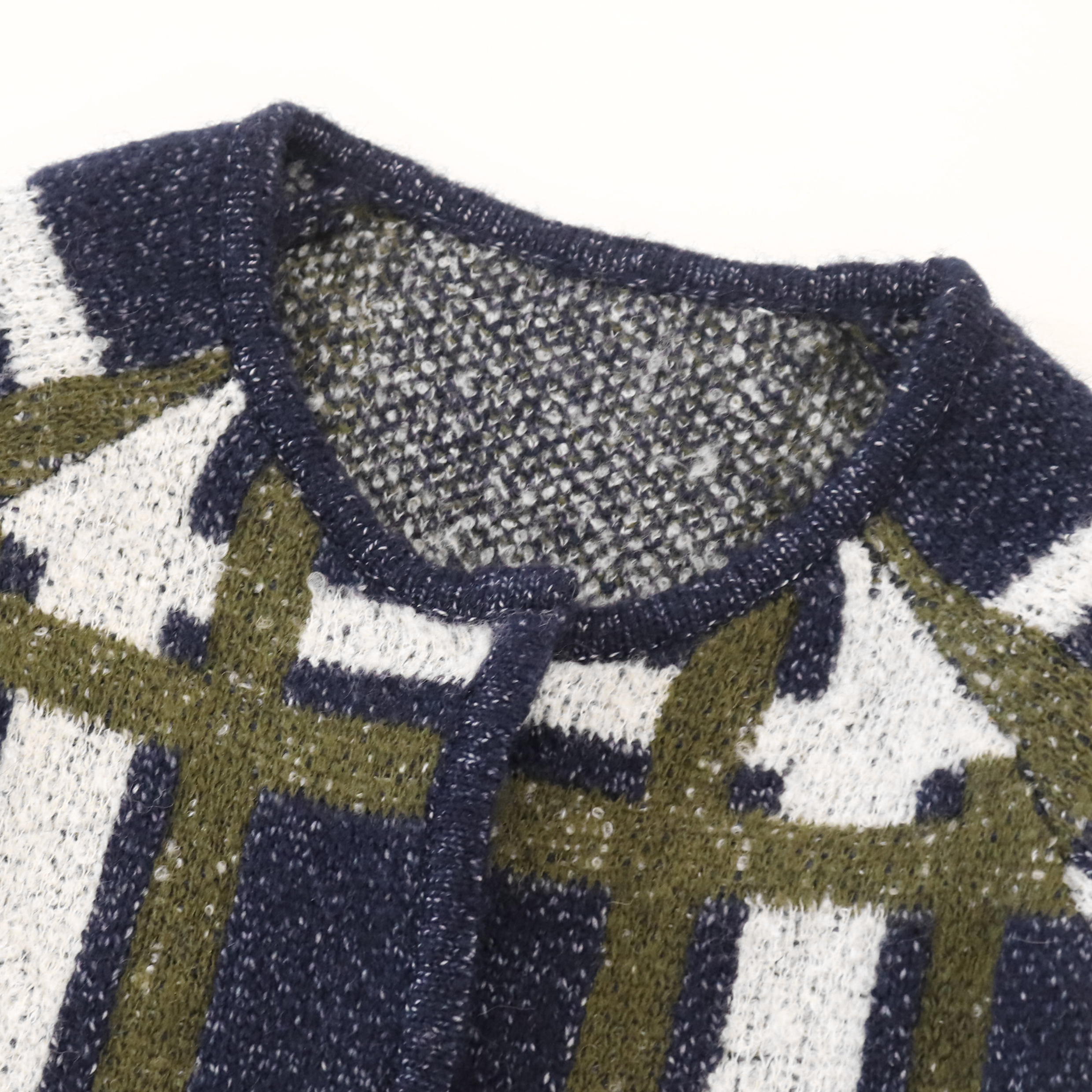 OEM 공장 사용자 정의 격자 무늬 인쇄 긴 소매 여성 숙녀 니트 스웨터 코트 카디건