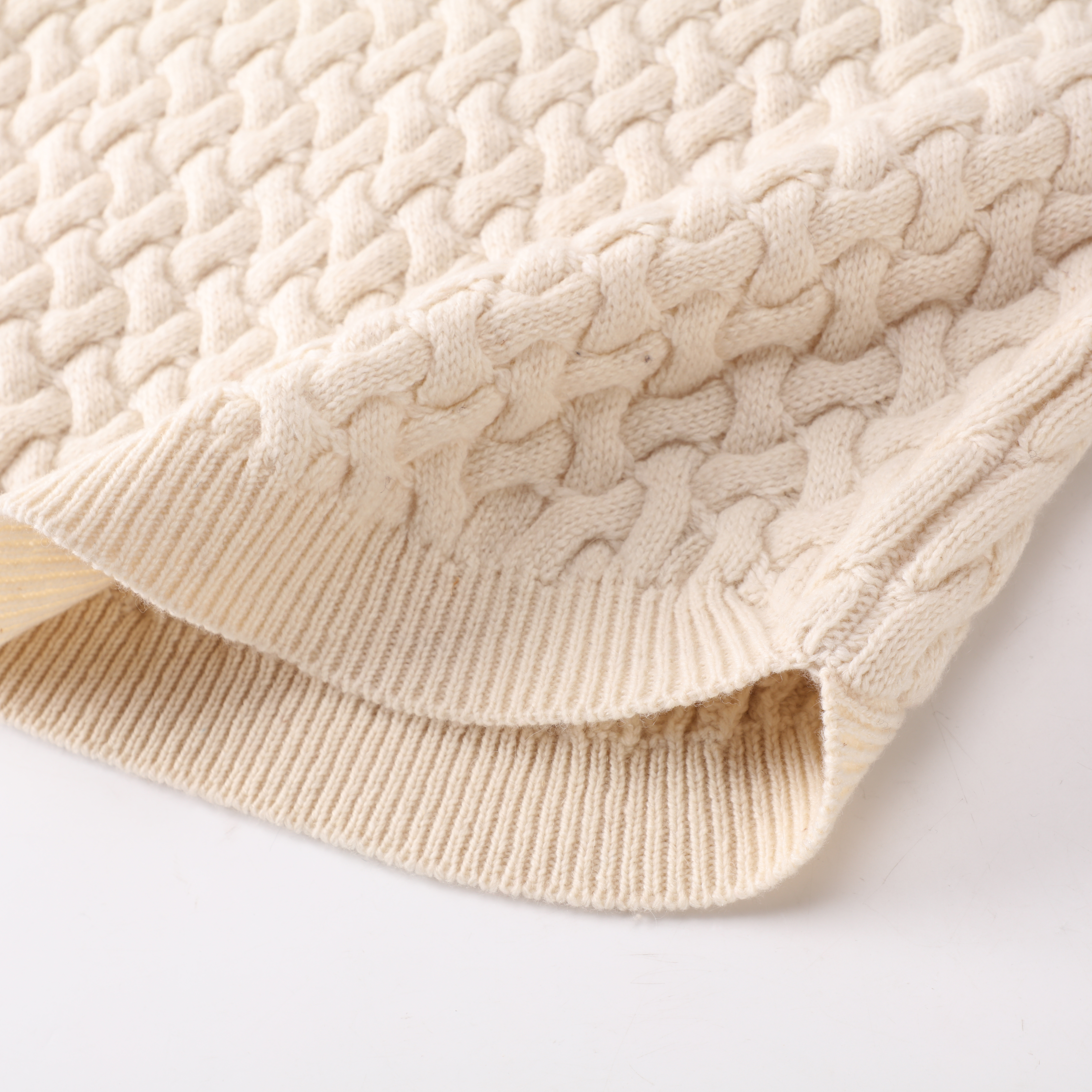 가을 겨울 OEM 공장 사용자 지정 베이지색 긴 소매 기하학적 패턴 여성 숙 녀 스웨터 니트 스웨터