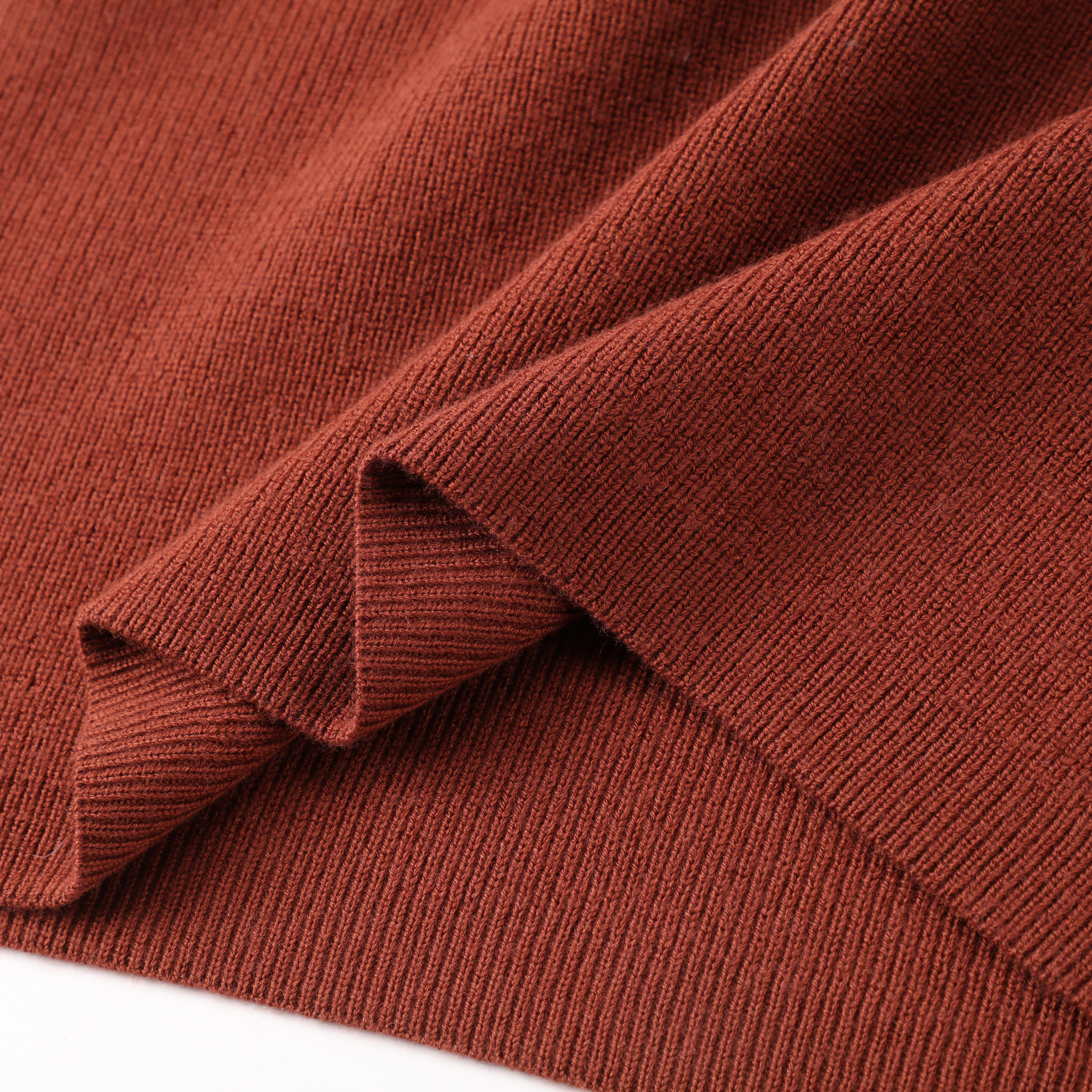 겨울 OEM 주문 빨간 주름 소매 v-목 여자 숙녀 스웨터 니트 스웨터