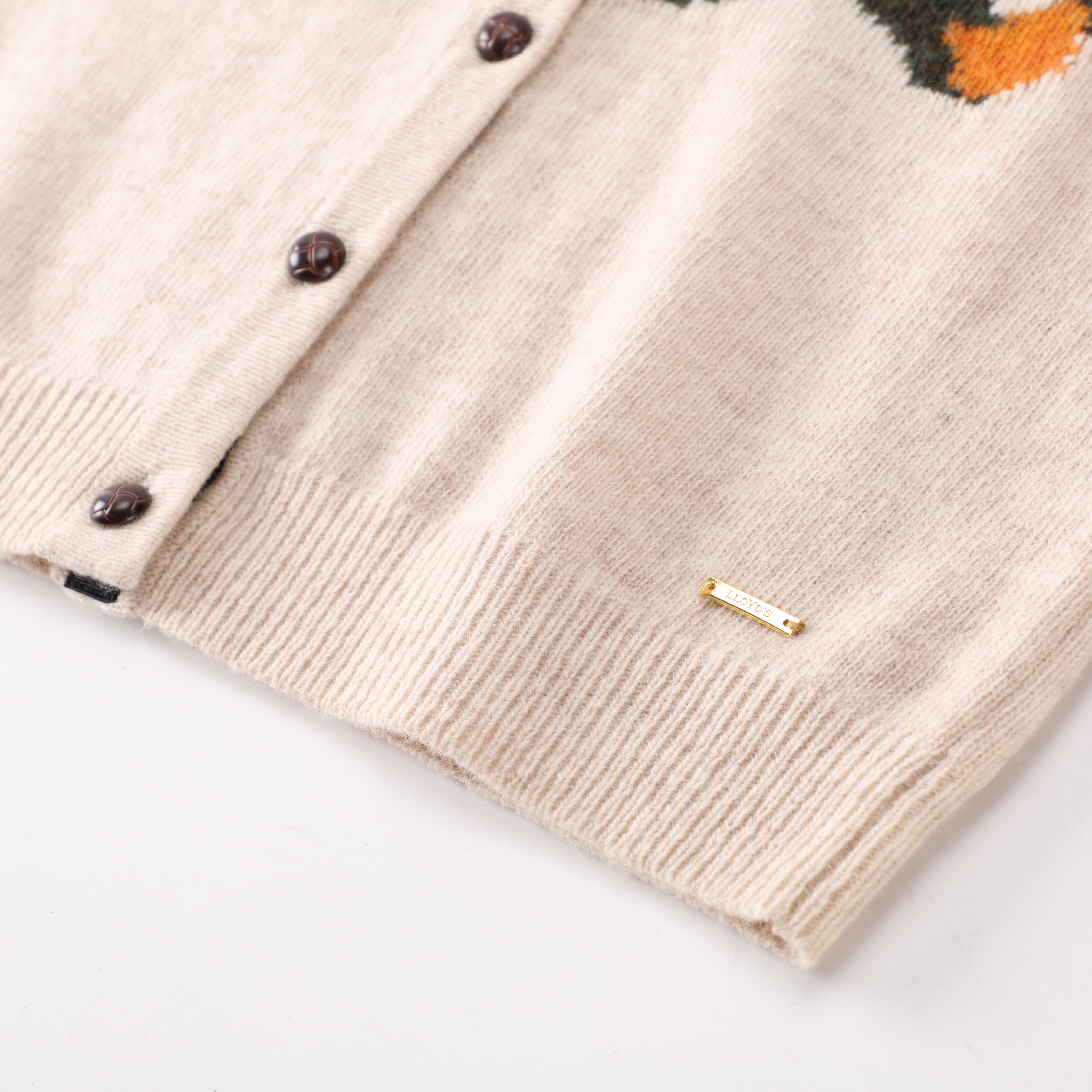 가을 겨울 OEM 사용자 정의 흰색 인쇄 긴 소매 모직 여성 탑 니트 스웨터 카디건