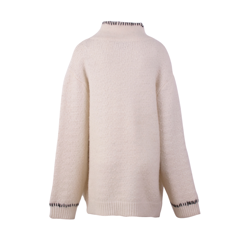 OEM 제조 사용자 정의 가을 니트웨어 니트 캐주얼 지퍼 터틀넥 여성 숙녀 스웨터 탑 가디건 여성용