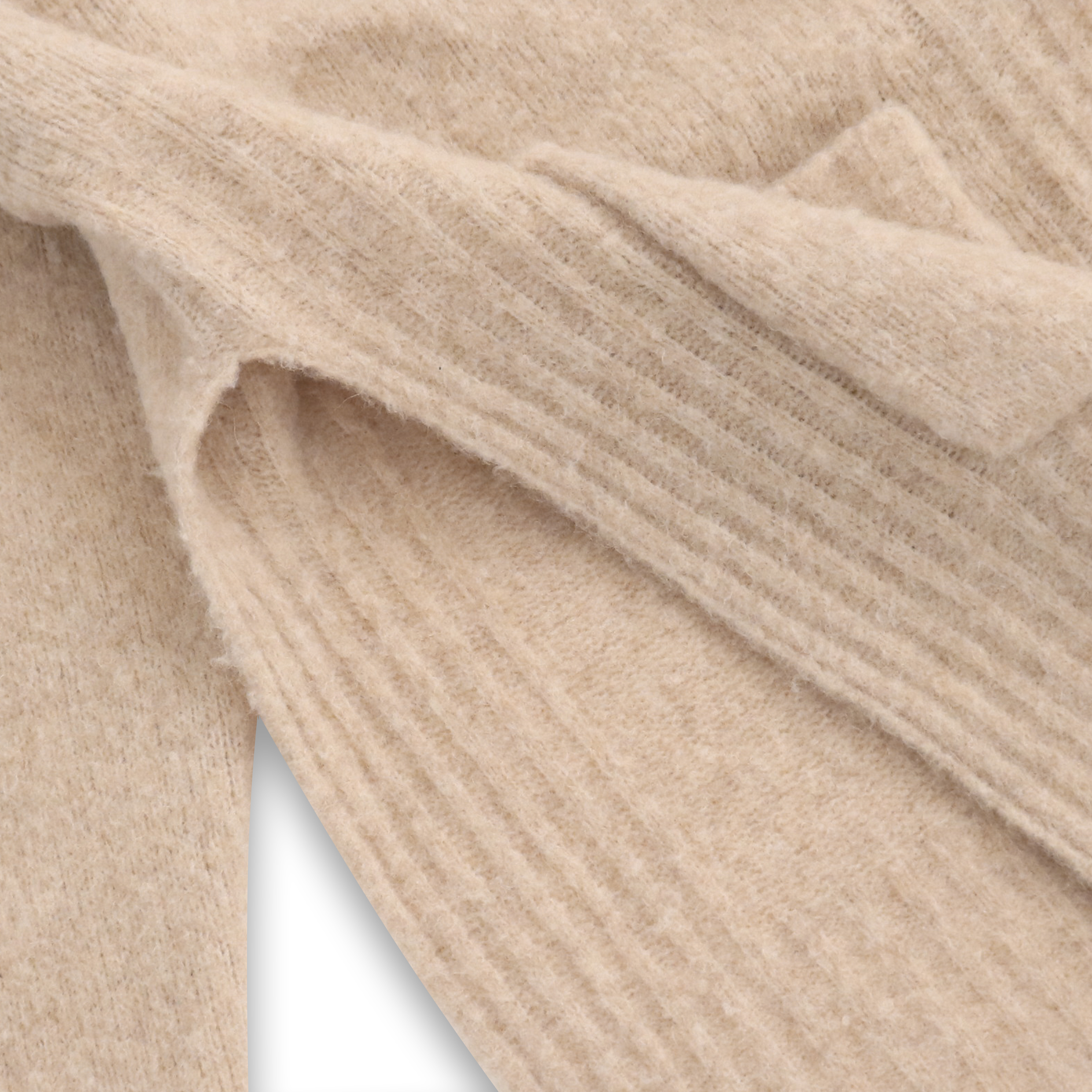 가을 겨울 사용자 지정 베이지색 긴 소매 v-넥 여성 풀오버 니트 스웨터와 포켓