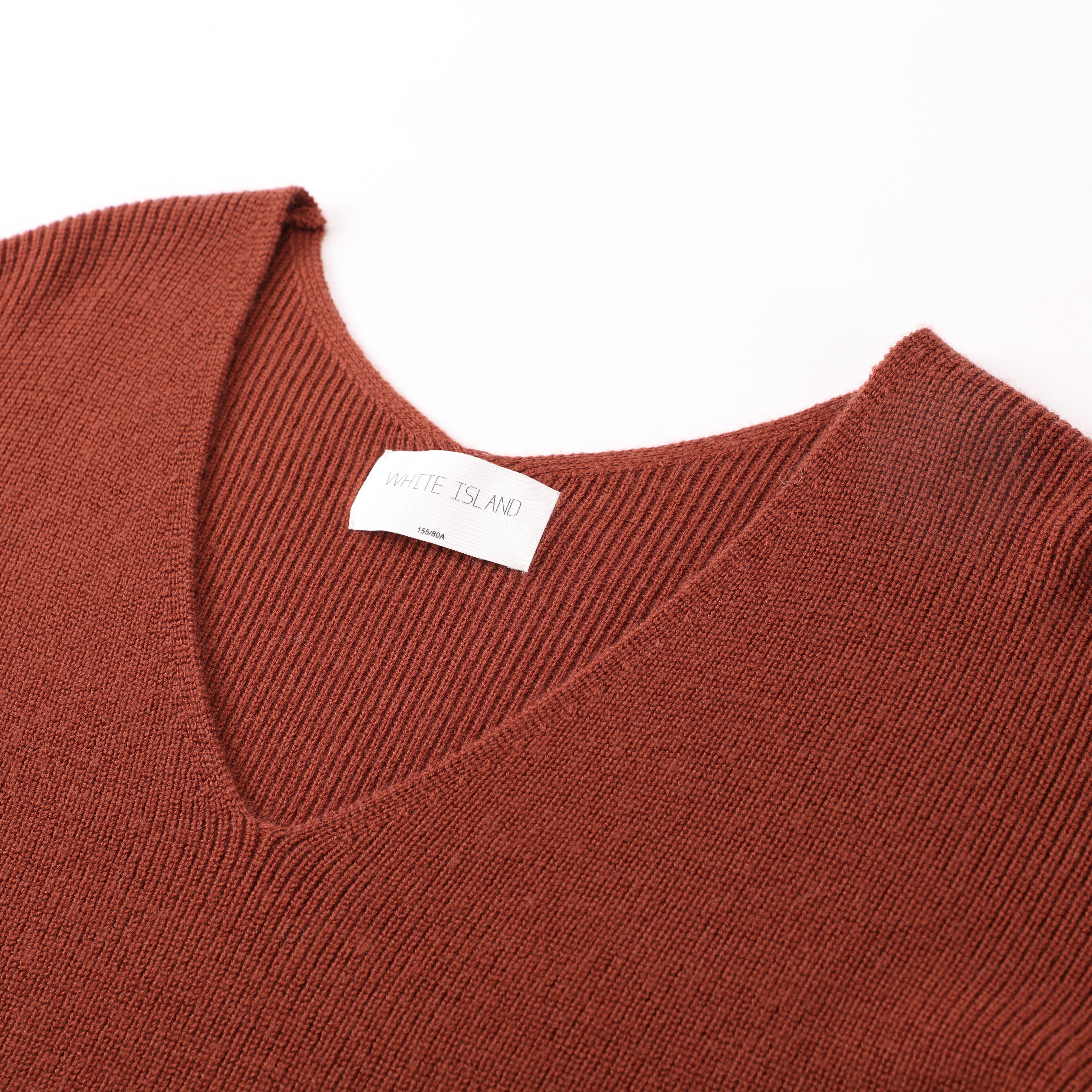 겨울 OEM 주문 빨간 주름 소매 v-목 여자 숙녀 스웨터 니트 스웨터