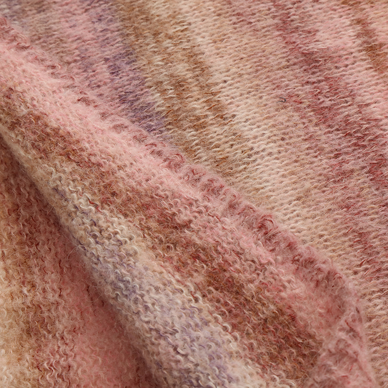 OEM 맞춤형 겨울 여성 공간 염료 긴 소매 풀오버 니트 스웨터 드레스