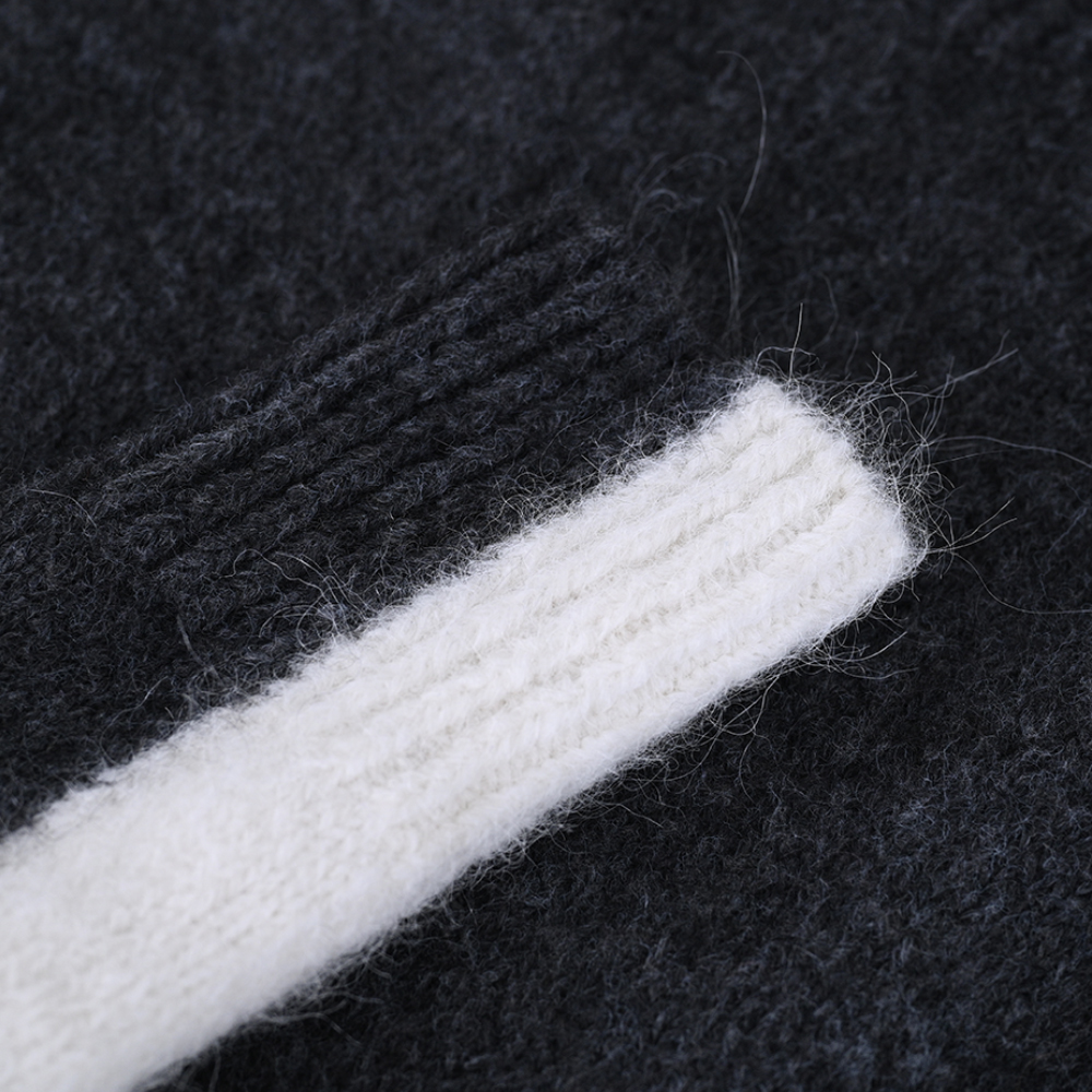 OEM Custom Women 's Autumn 겨울 겨울 긴 소매 색상 차단 니트 풀오버 스웨터