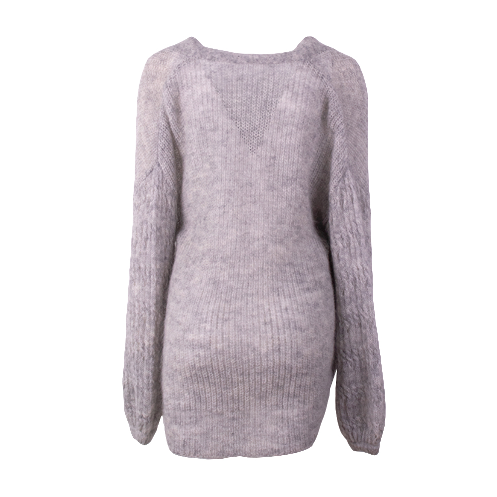 OEM 제조 사용자 정의 가을 겨울 니트 V 넥 니트 긴 여성 숙녀 스웨터 코트 가디건