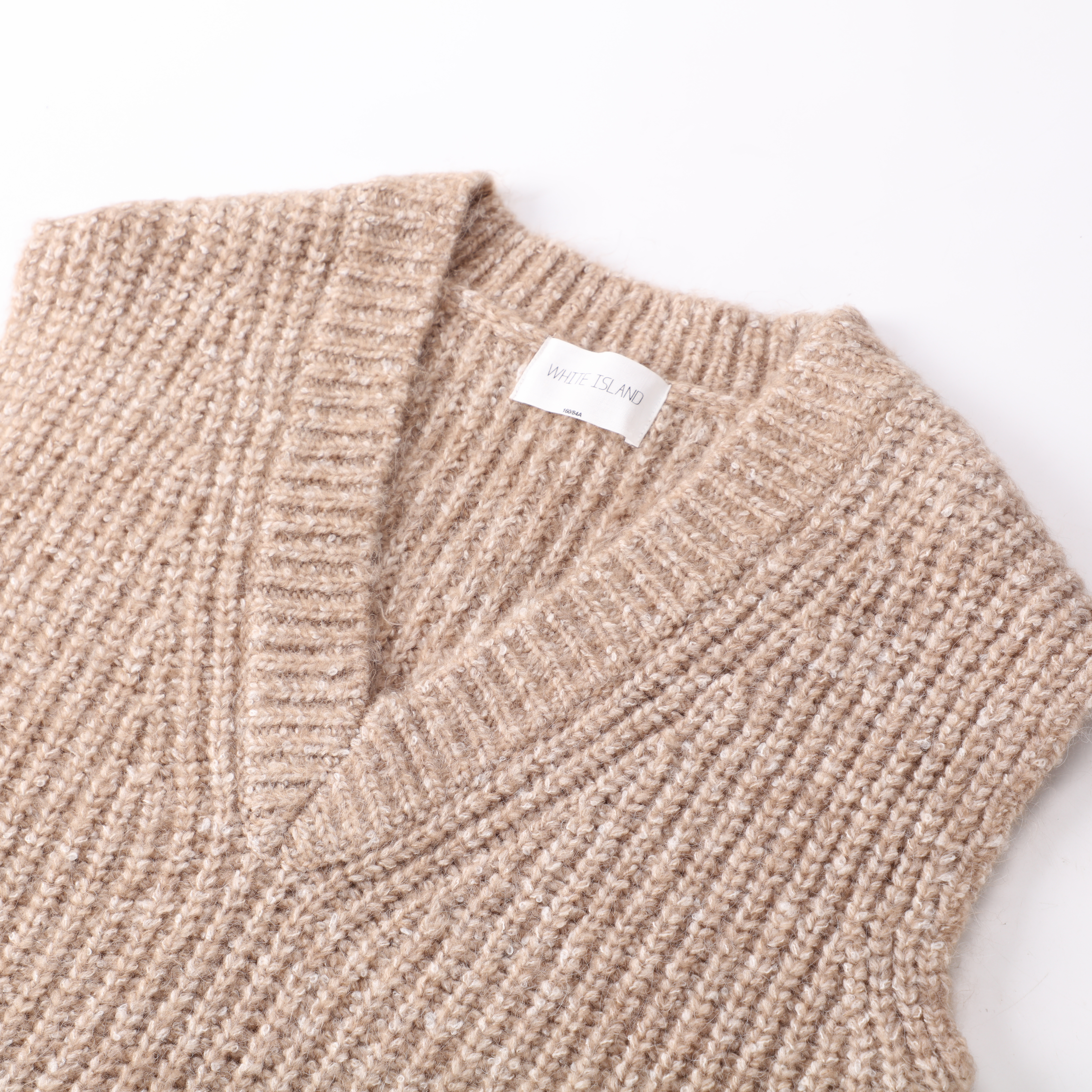 OEM 공장 사용자 정의 여성 브이넥 니트 민소매 풀오버 스웨터 탑 베스트 