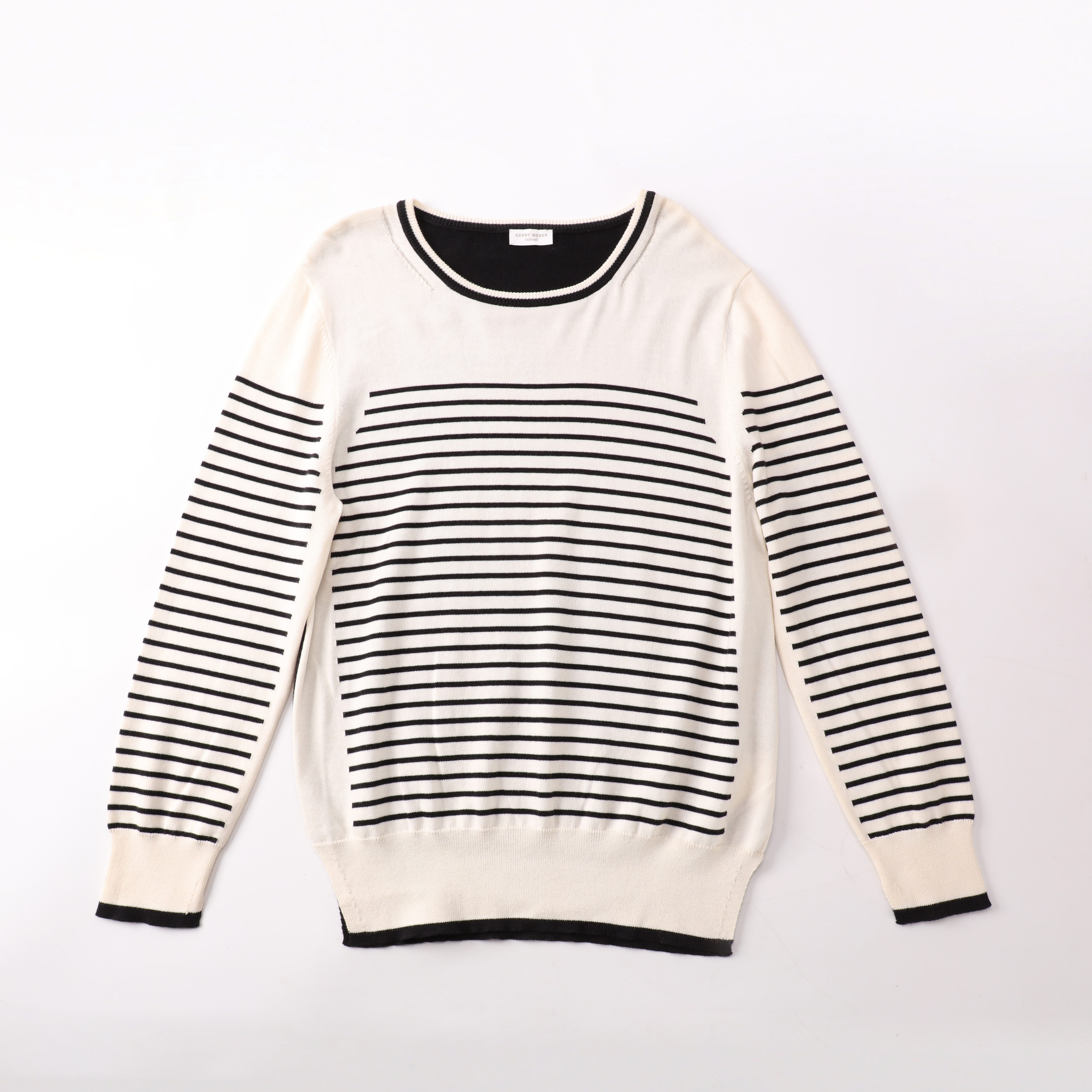 가을 겨울 OEM 사용자 정의 패션 줄무늬 긴 소매 여성 숙녀 풀오버 니트 스웨터